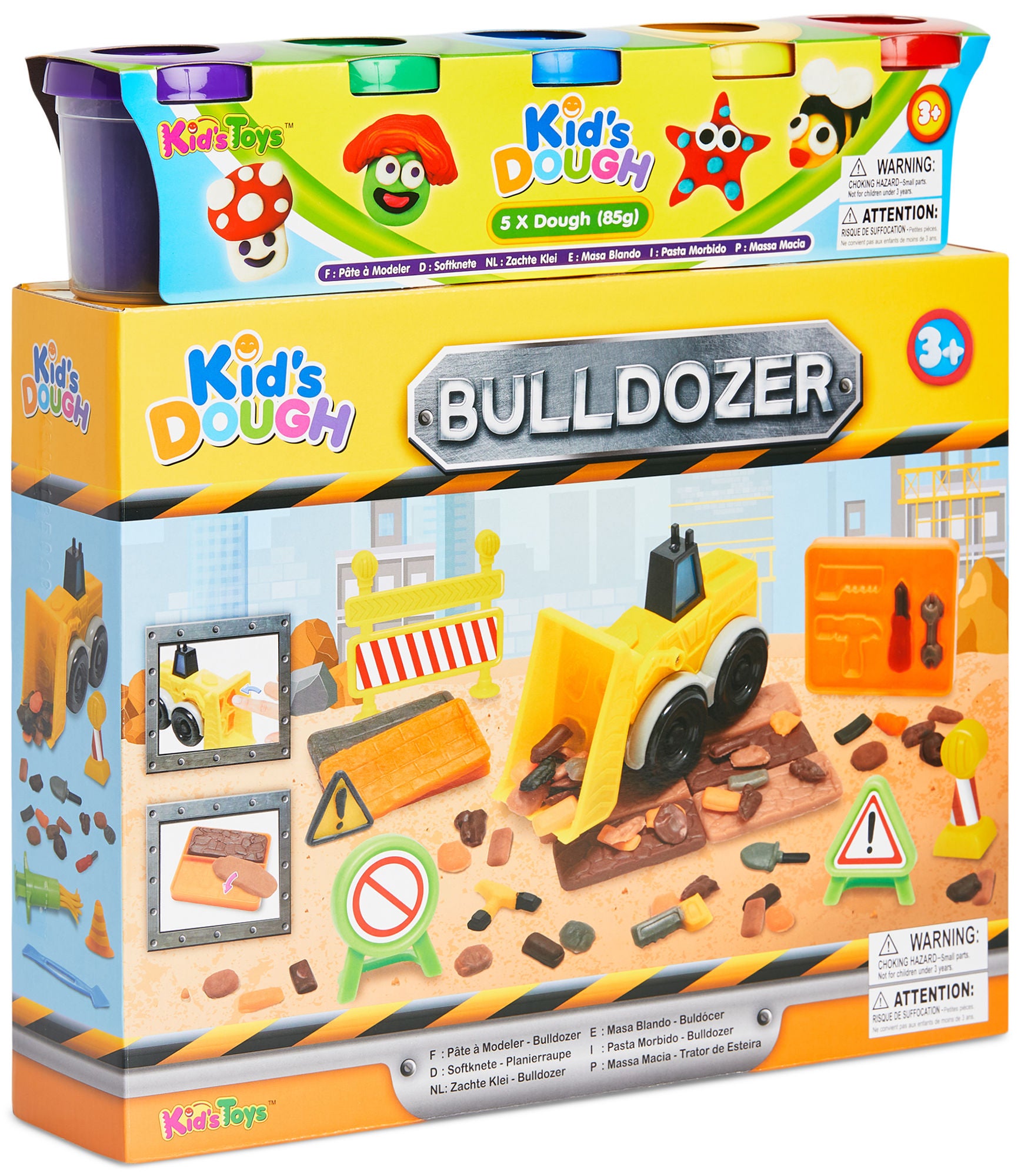 Kid's Dough Bulldozer Leklera 5 Färger|