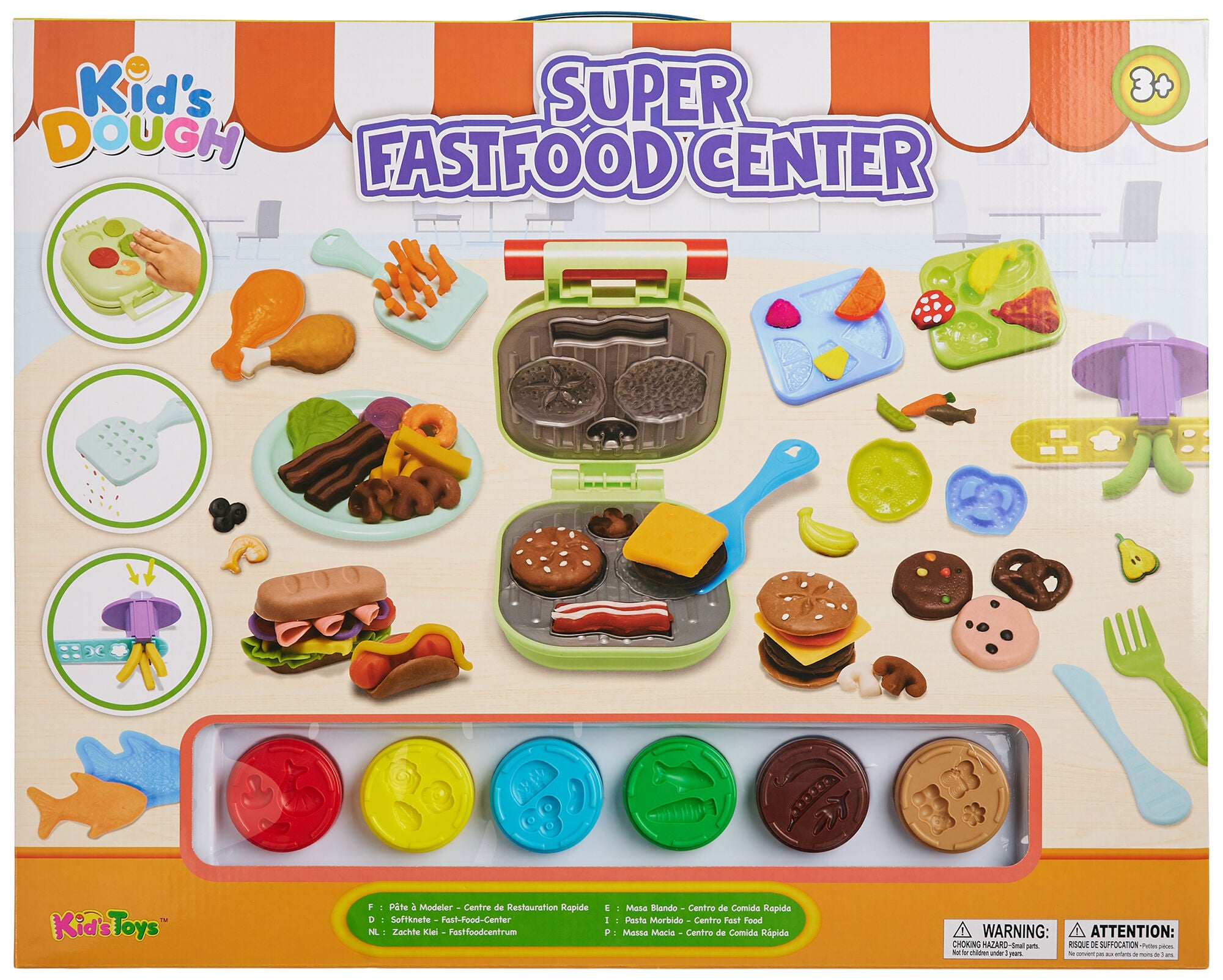 KidsDough Super Fastfood Center Leklera|Flerfärgad