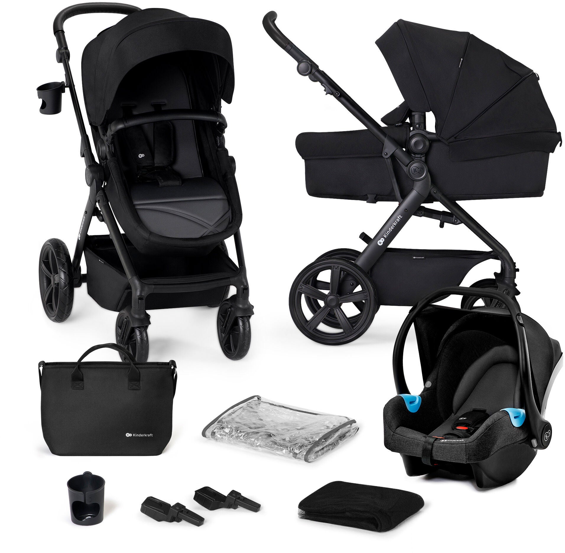 Kinderkraft A-TOUR 3-i-1 Travelsystem Duovagn|Mink Black