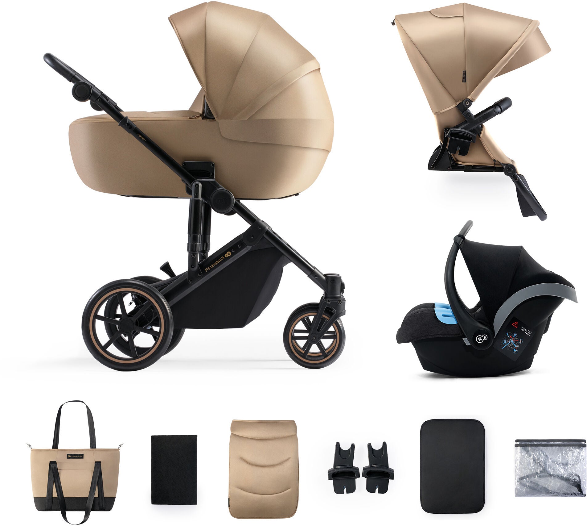Kinderkraft Prime 2 3-in-1 Duovagn|Sandrose Beige