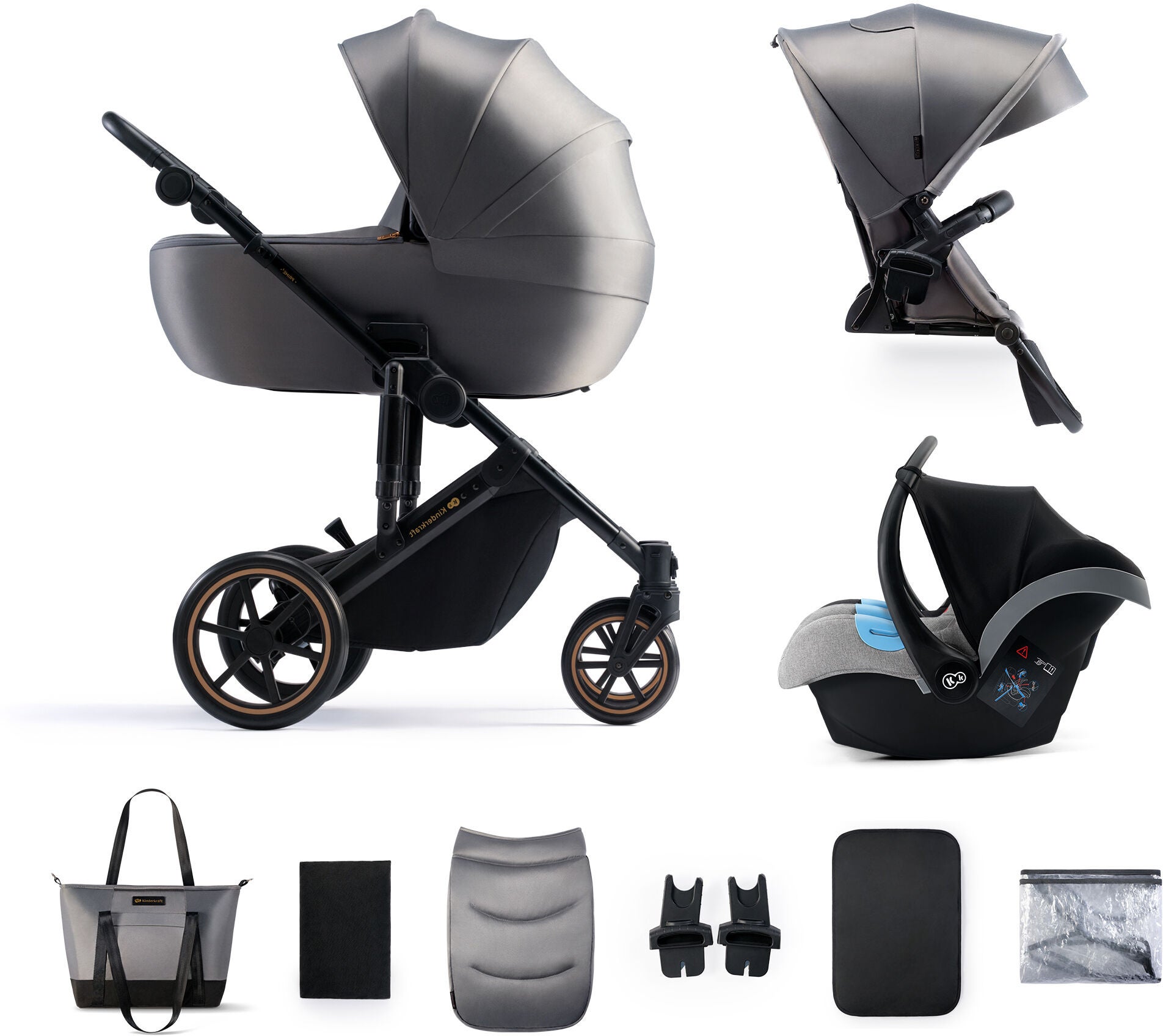 Kinderkraft Prime 2 3-in-1 Duovagn|Shadow Grey