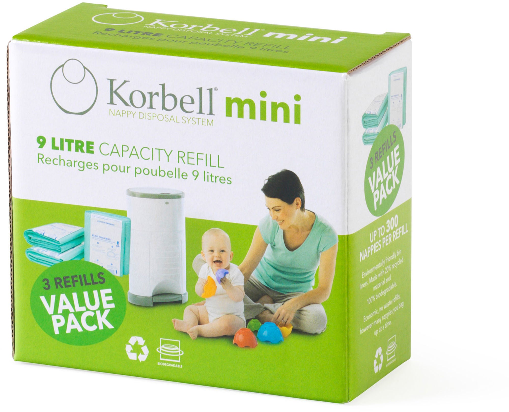 Korbell Mini Refill Blöjhink 3-pack|