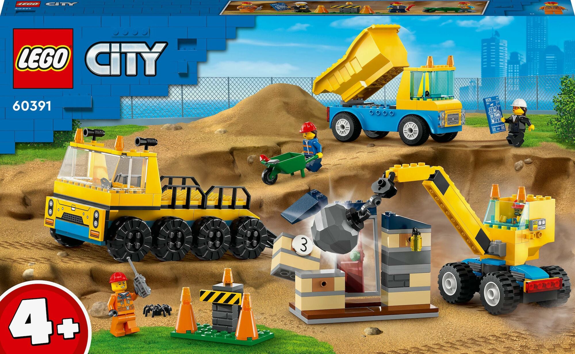 LEGO City 60391 Byggfordon Och Kran Med Rivningskula|