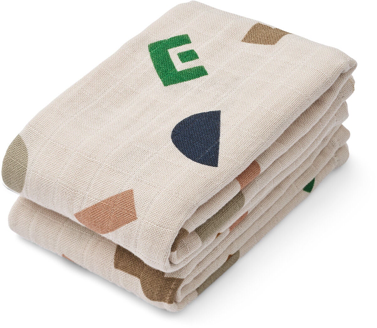 LIEWOOD Lewis Muslinfilt 2-Pack|Graphic Alphabet/ Sandy
