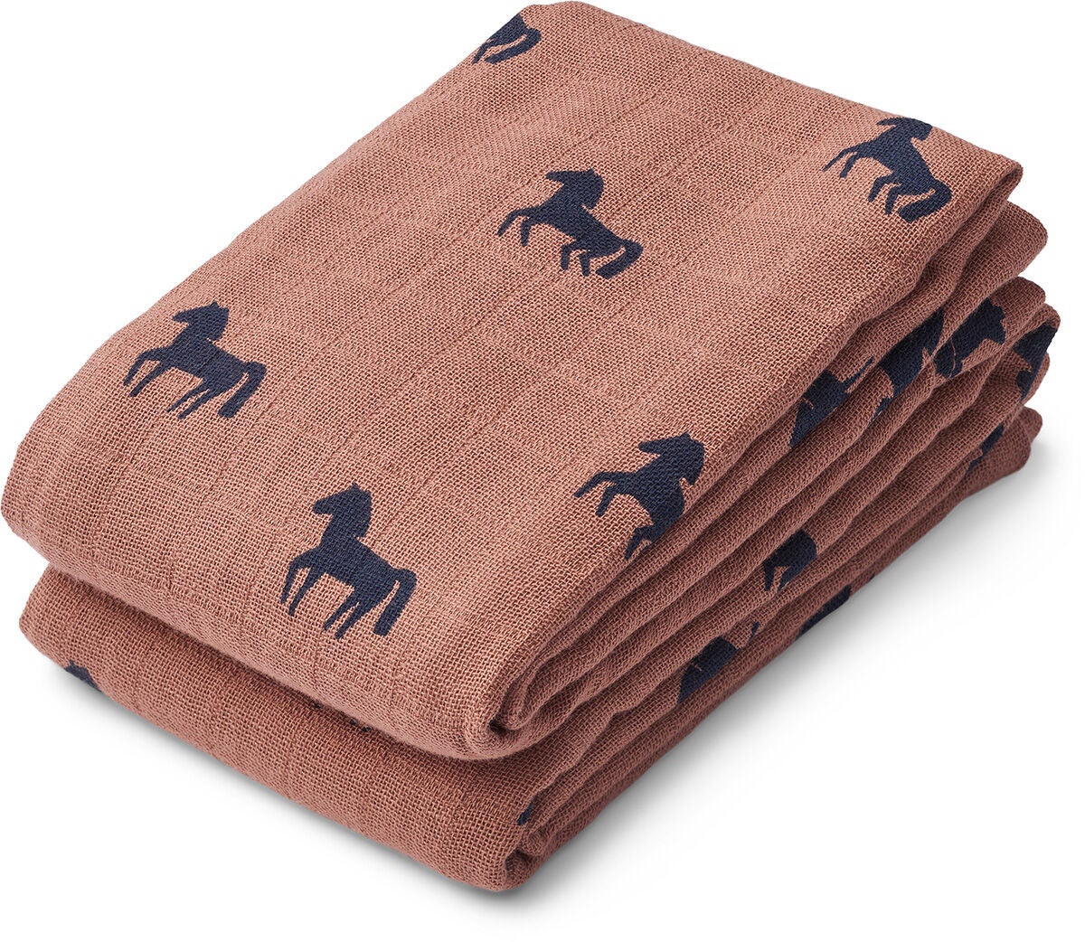LIEWOOD Lewis Muslinfilt 2-Pack|Horses/ Dark Rosetta