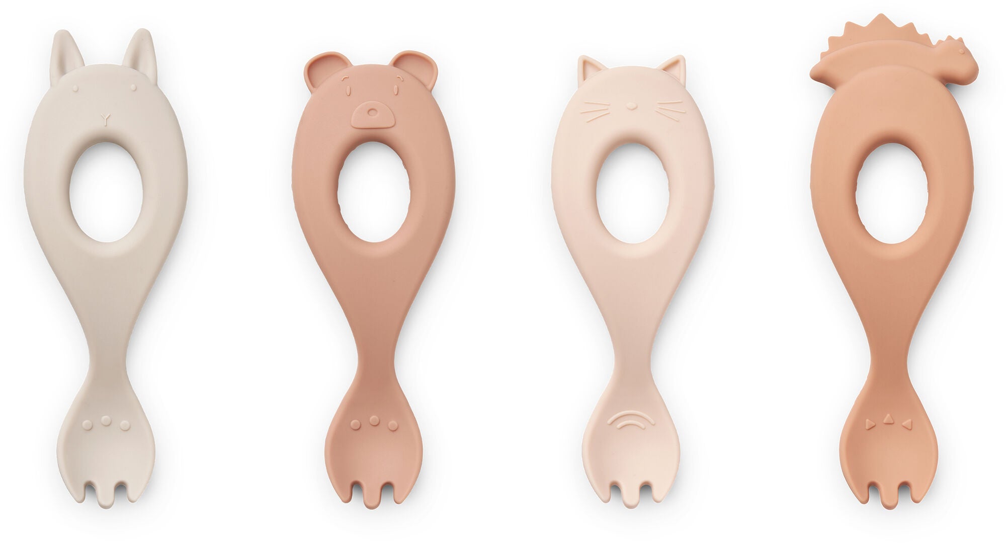 LIEWOOD Liva Gaffel Silikon 4-Pack|Rose Multi Mix