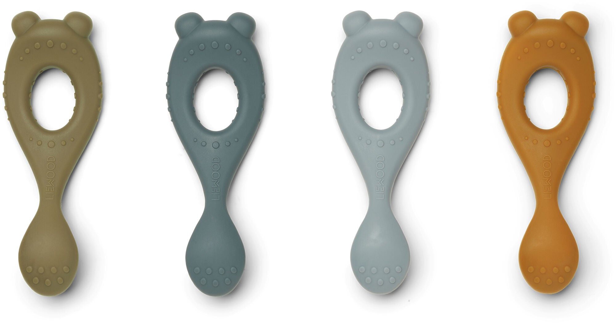 LIEWOOD Liva Sked Silikon 4-Pack|Blue Multi Mix