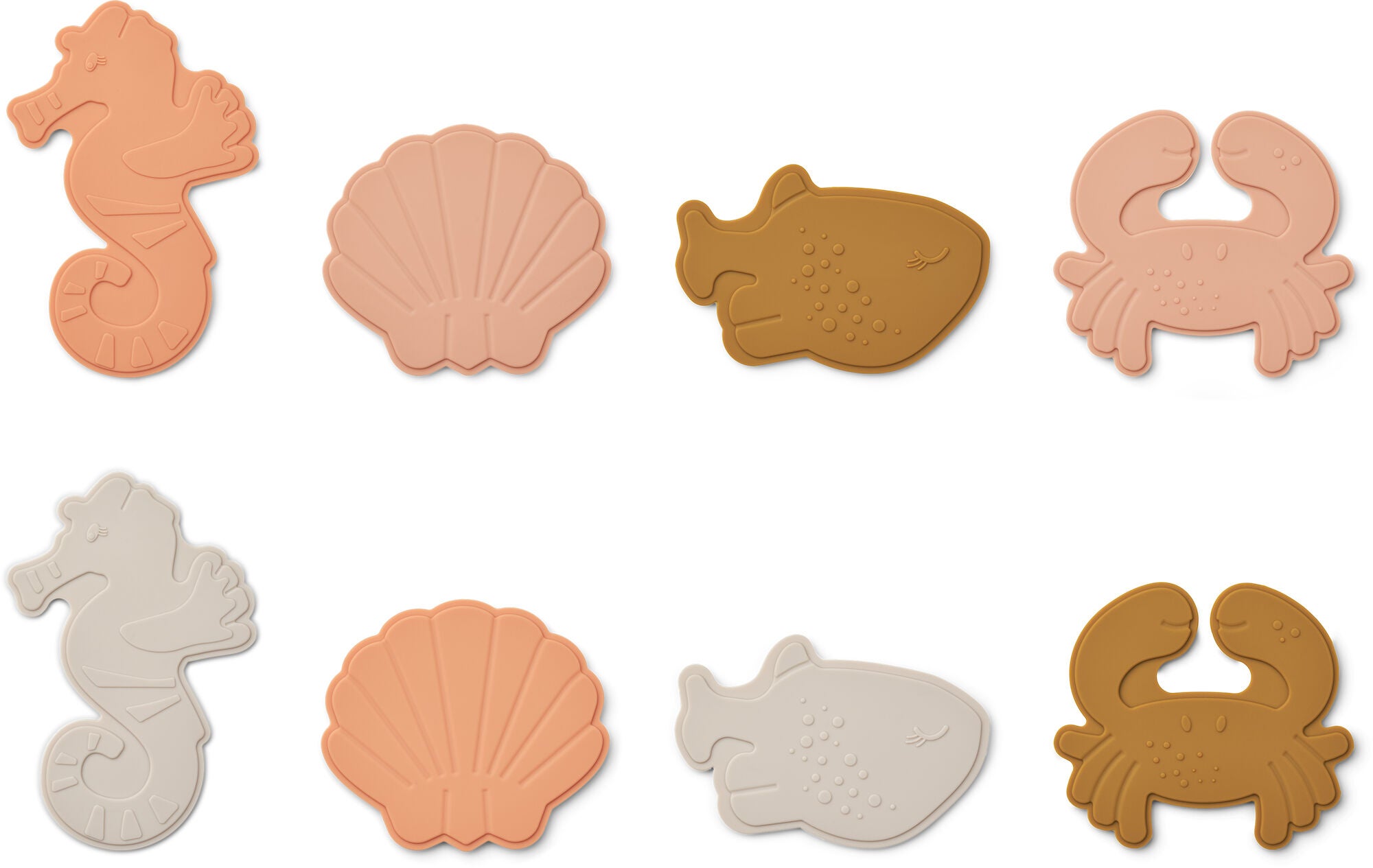 LIEWOOD Paola Mini Badmatta Silikon 8-Pack|Sea Creature/Rose Multi Mix