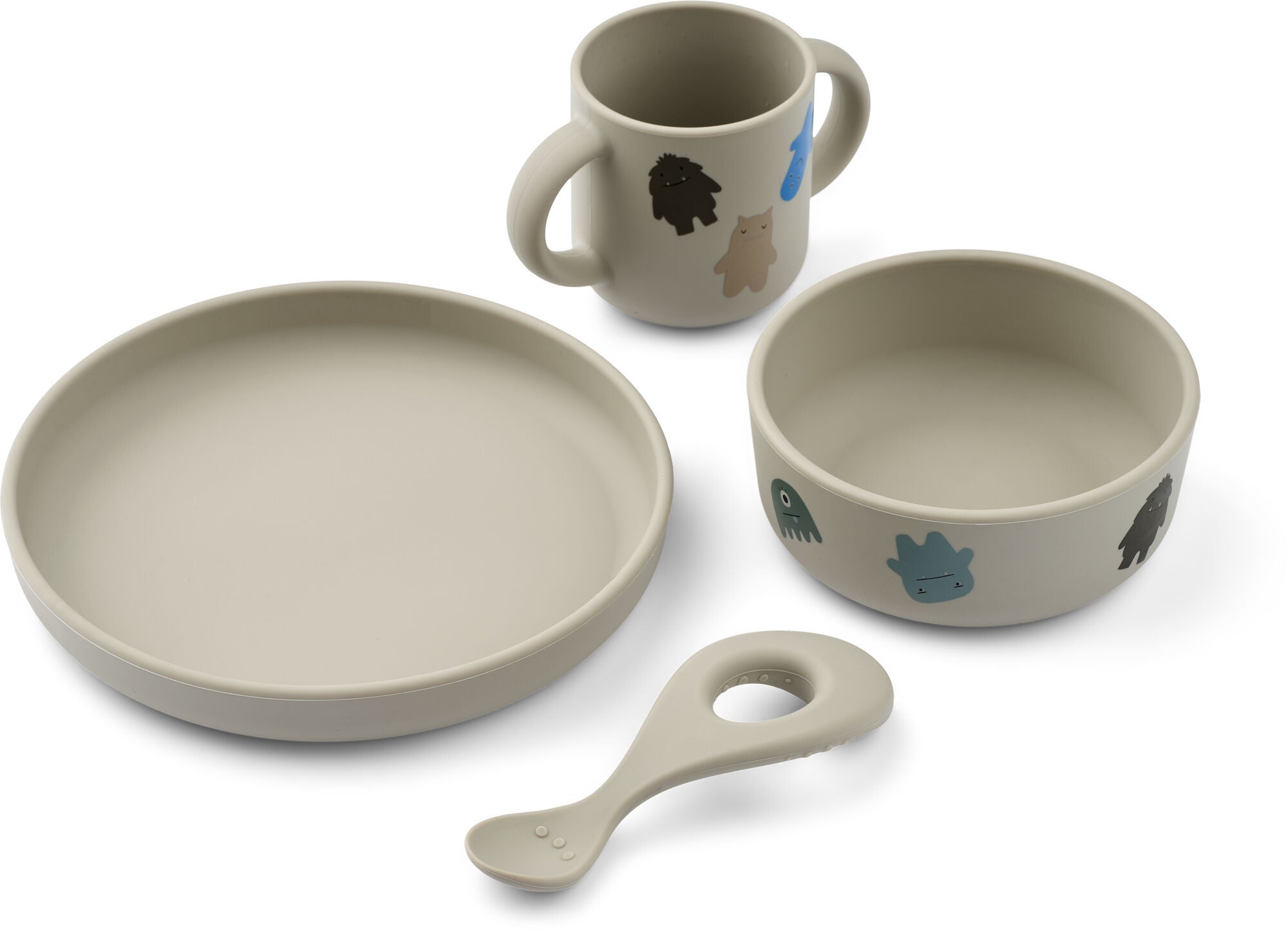 LIEWOOD Vivi Mönstrat Matset Silikon|Monster/Mist