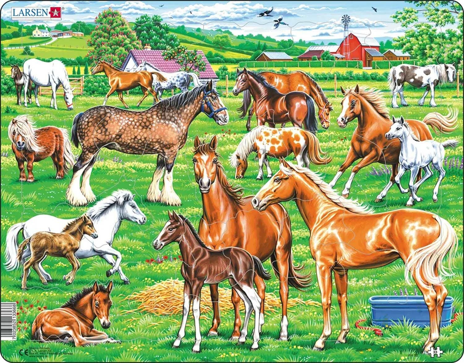 Larsen Puzzle Beautiful Horses 33 Pieces|