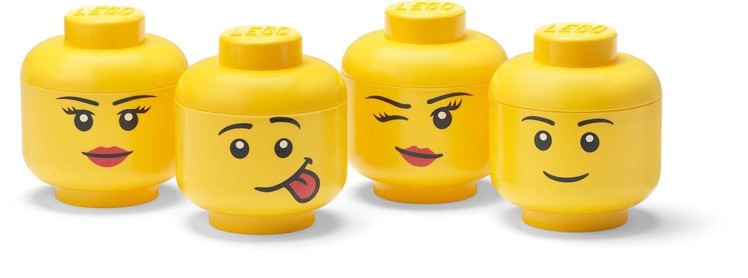 Lego Förvaring Huvud Mini Set 4PCS|Gul