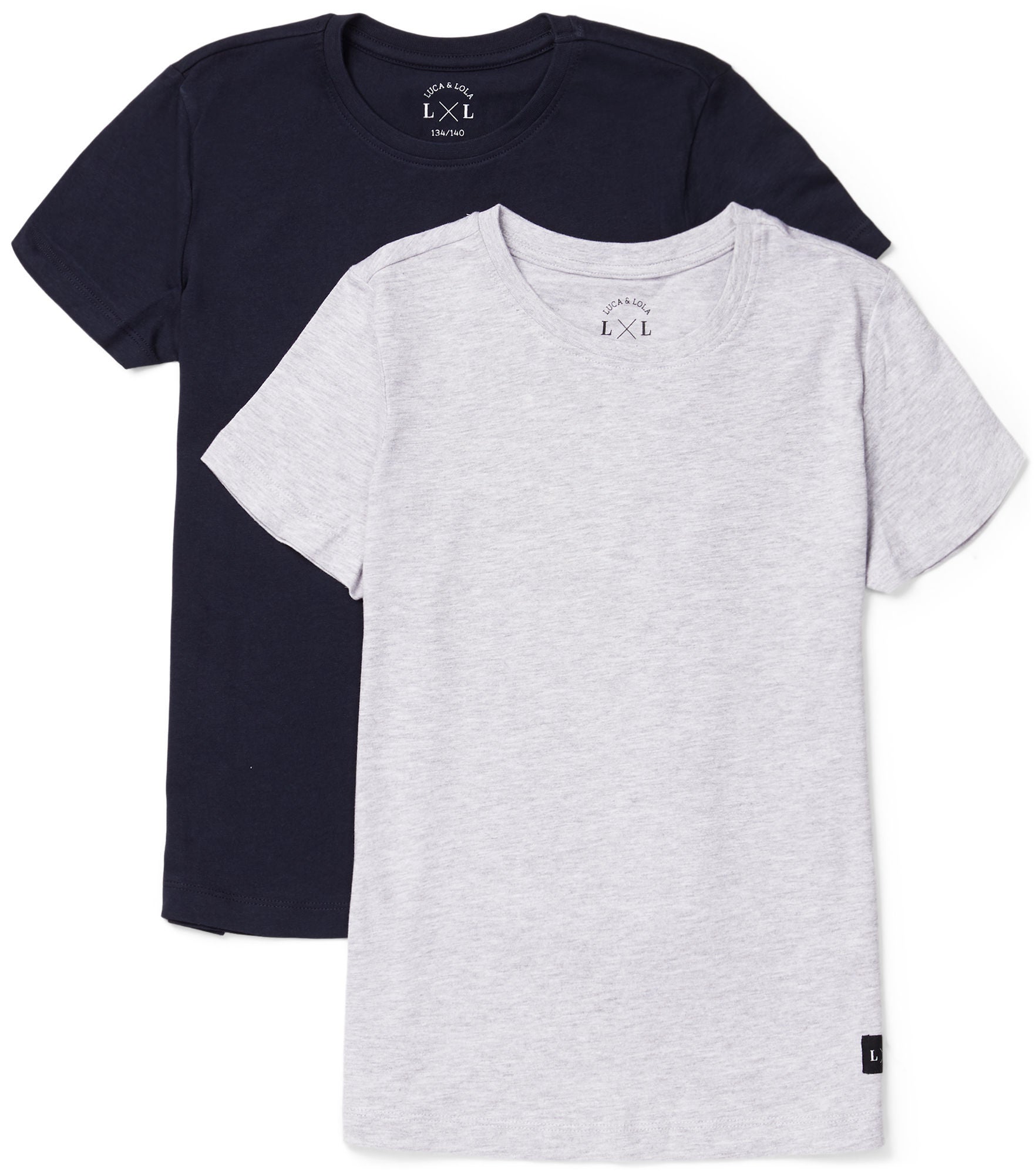 Luca &  Lola Adelmo T-Shirt 2-pack|Grey Melange/Navy 146-152