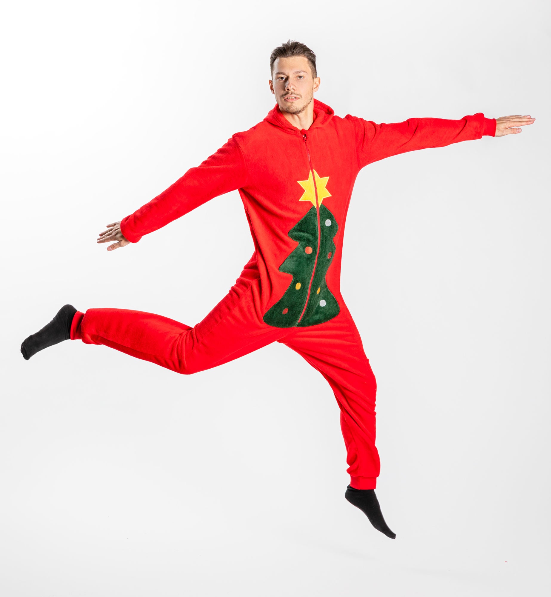 Luca &  Lola Adult Albero Jumpsuit|Red Christmas S-M