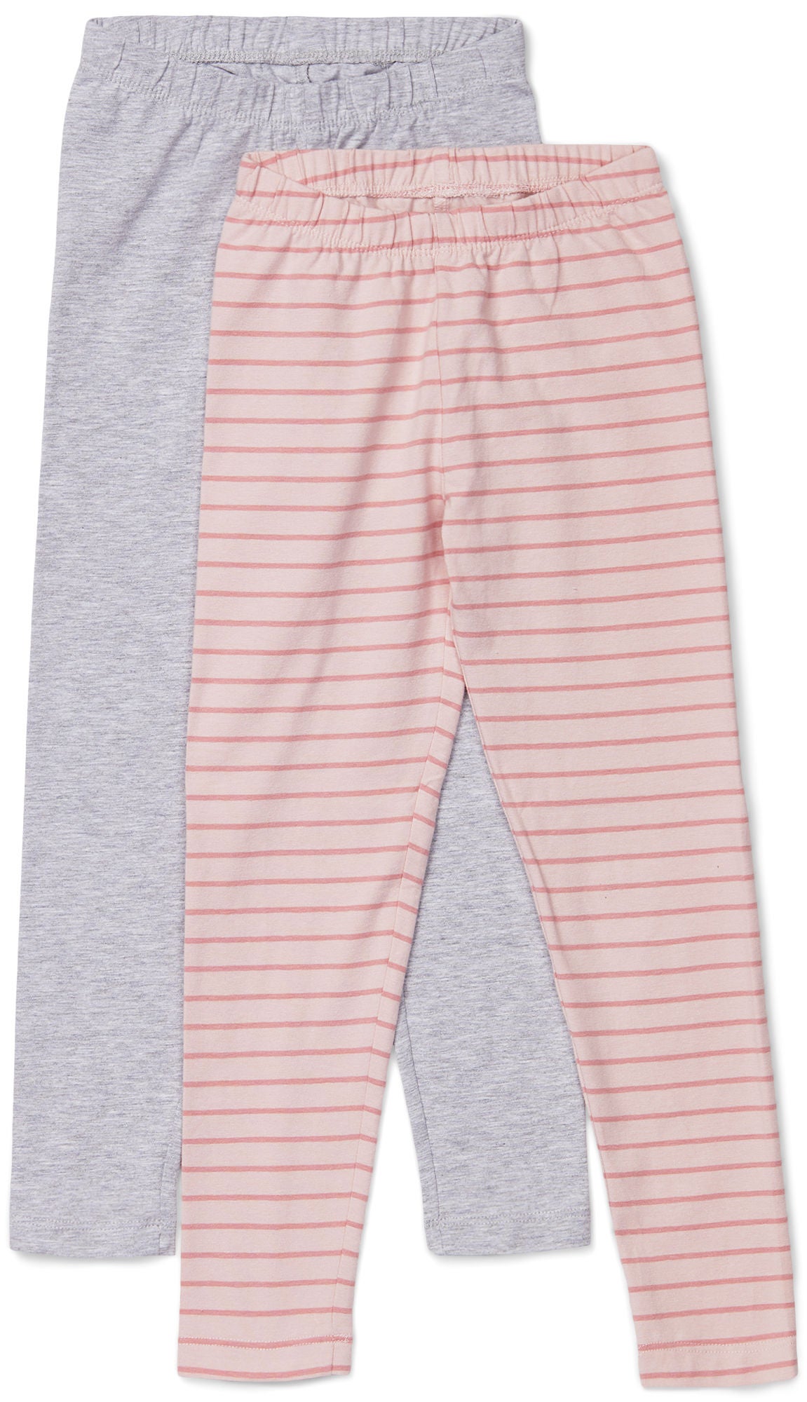 Luca &  Lola Agata Leggings 2-pack|Grey Melange/Stripes 110-116