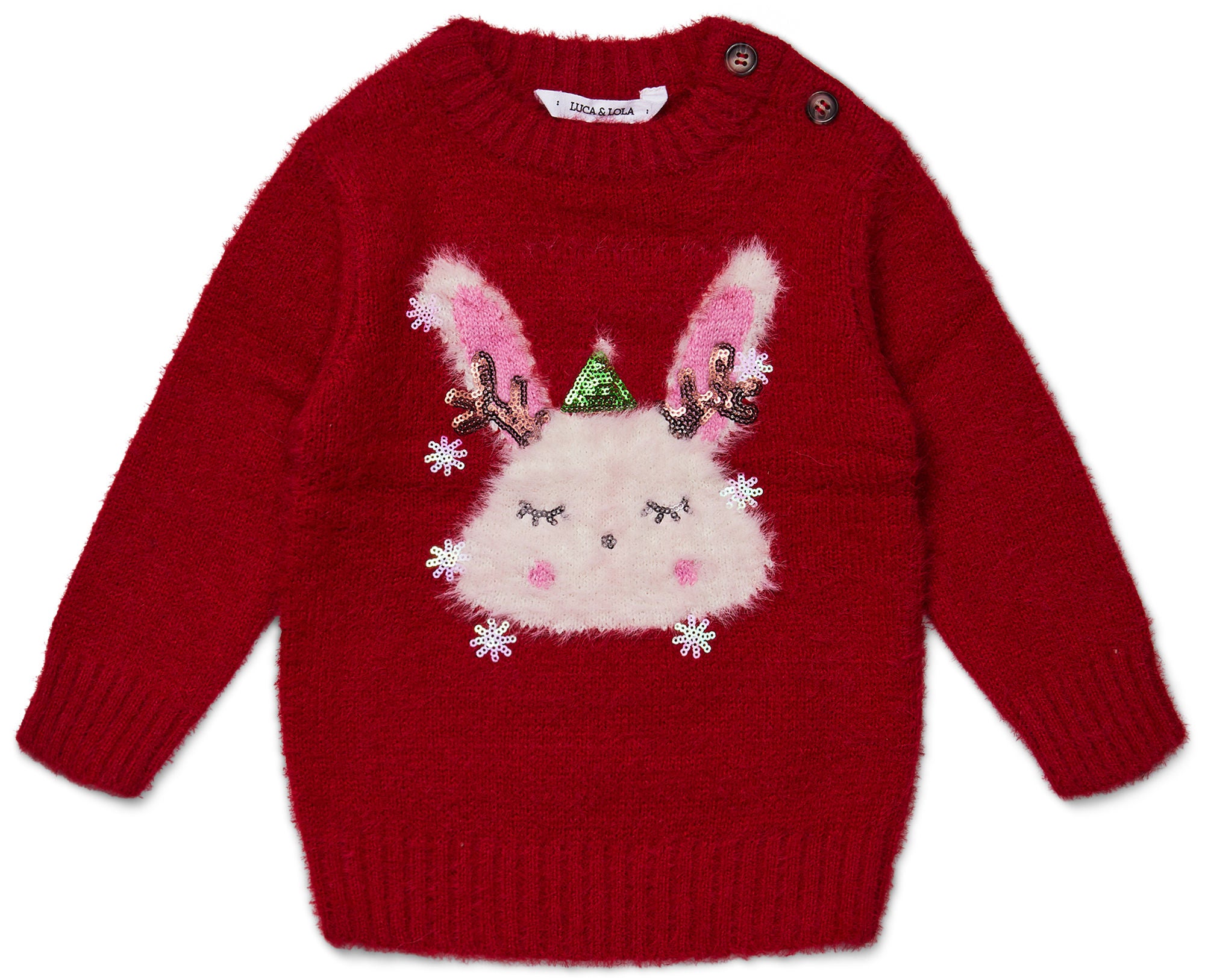 Luca &  Lola Baby Tröja Winter Bunny|Red 80