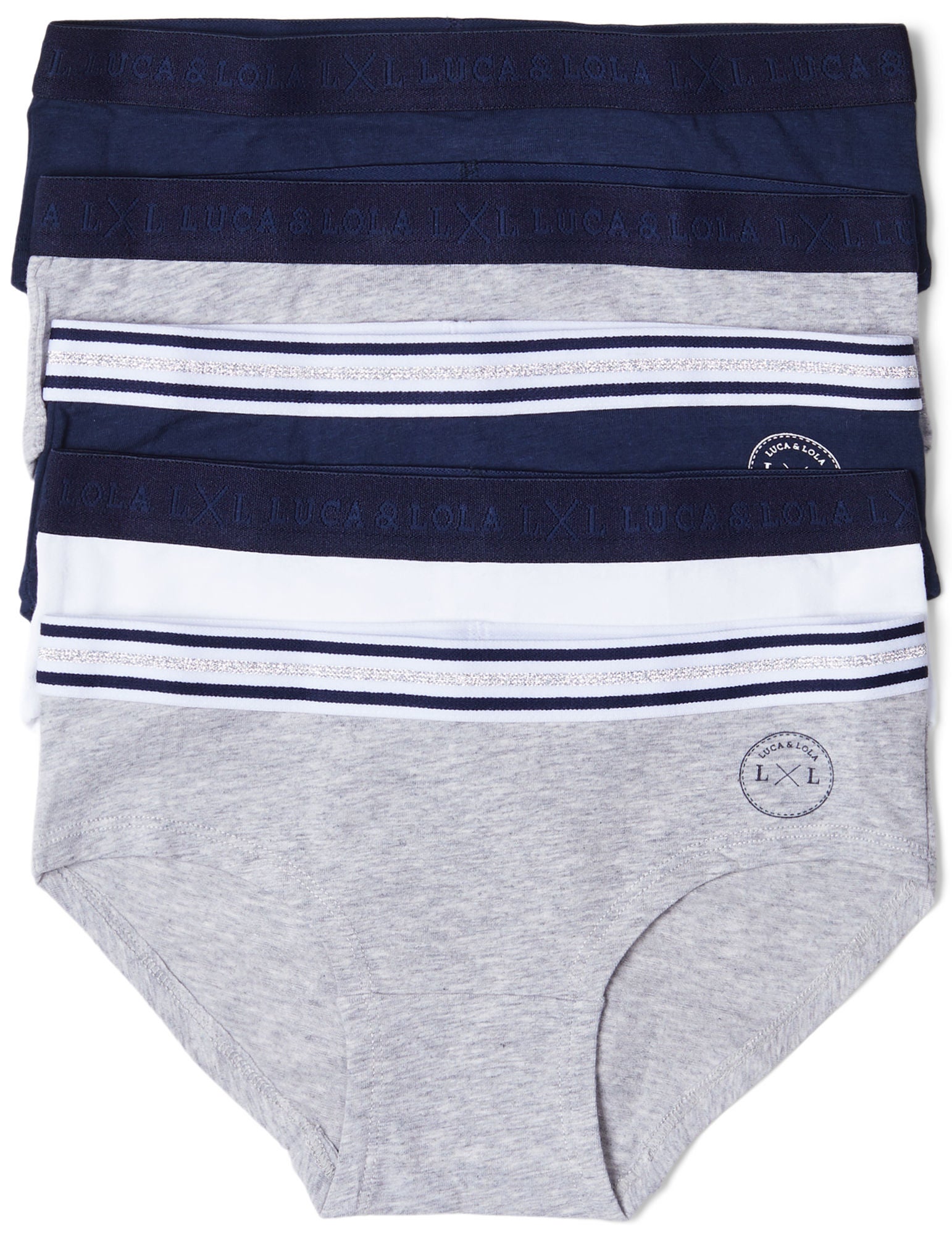 Luca &  Lola Claudia Hipstertrosor 5-pack|Navy/Grey 134-140