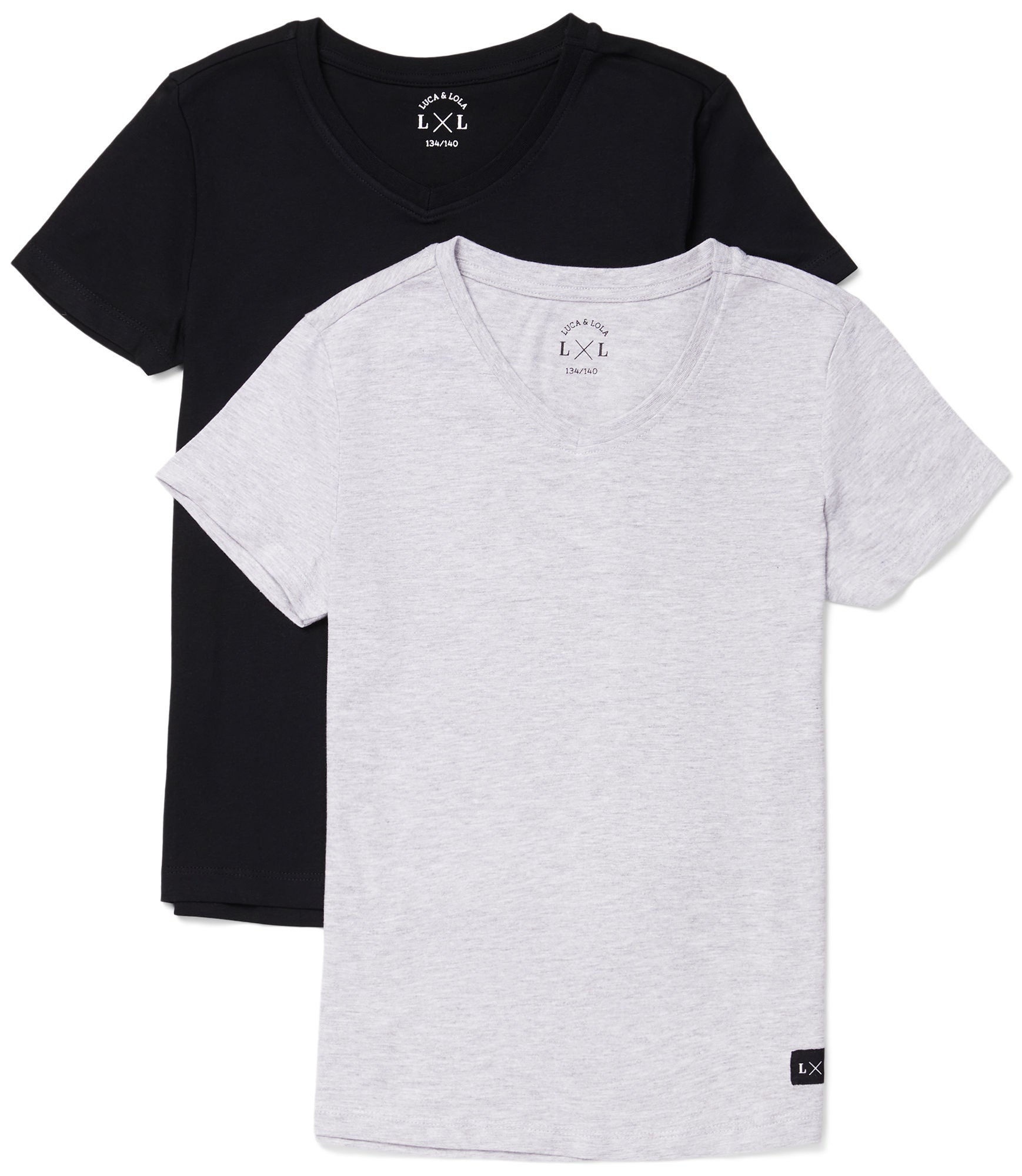 Luca &  Lola Desiderio T-Shirt 2-pack|Anthracite/Grey Melange 146-152
