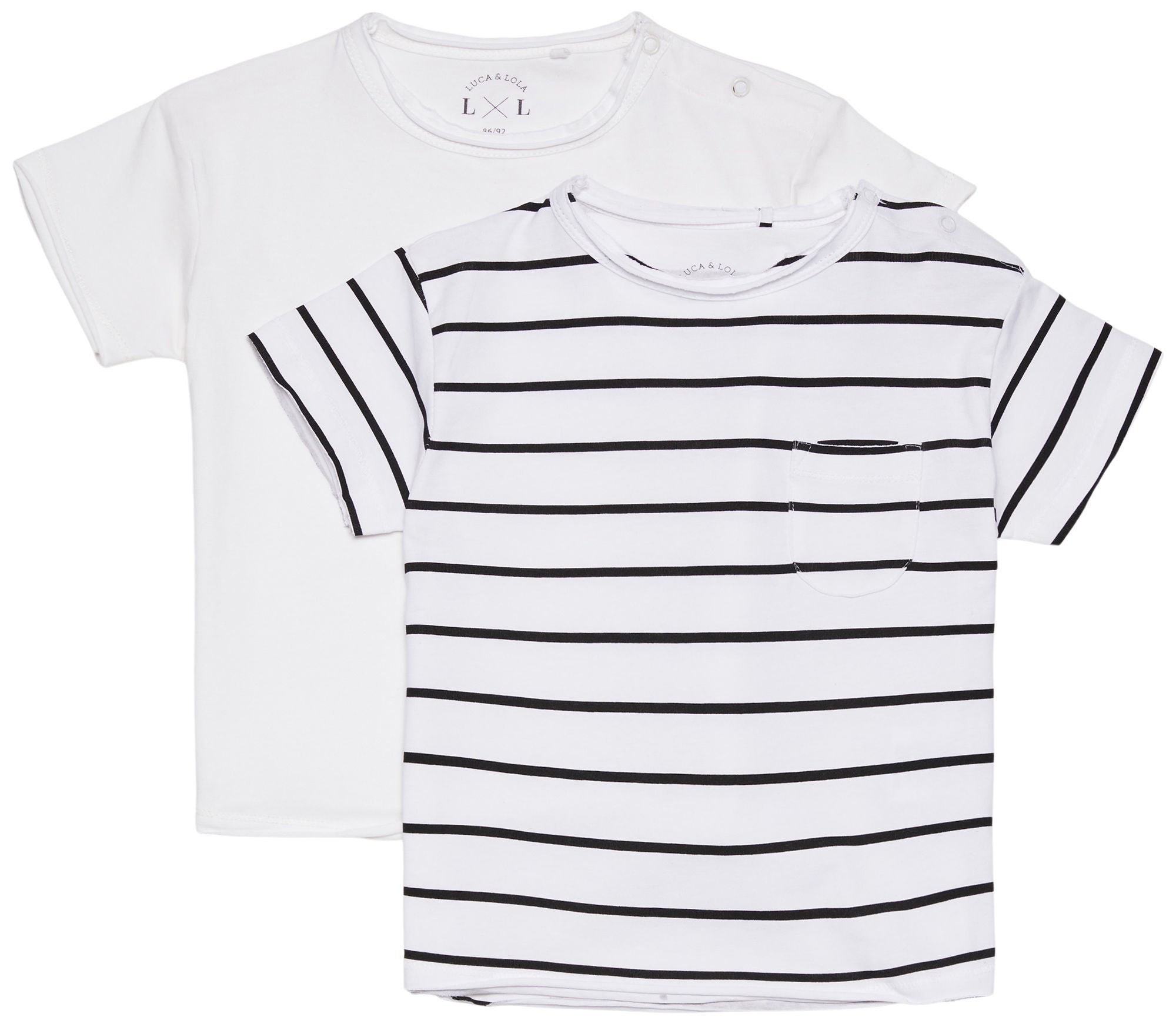 Luca &  Lola Ettore T-Shirt 2-pack|White/Stripes 86-92