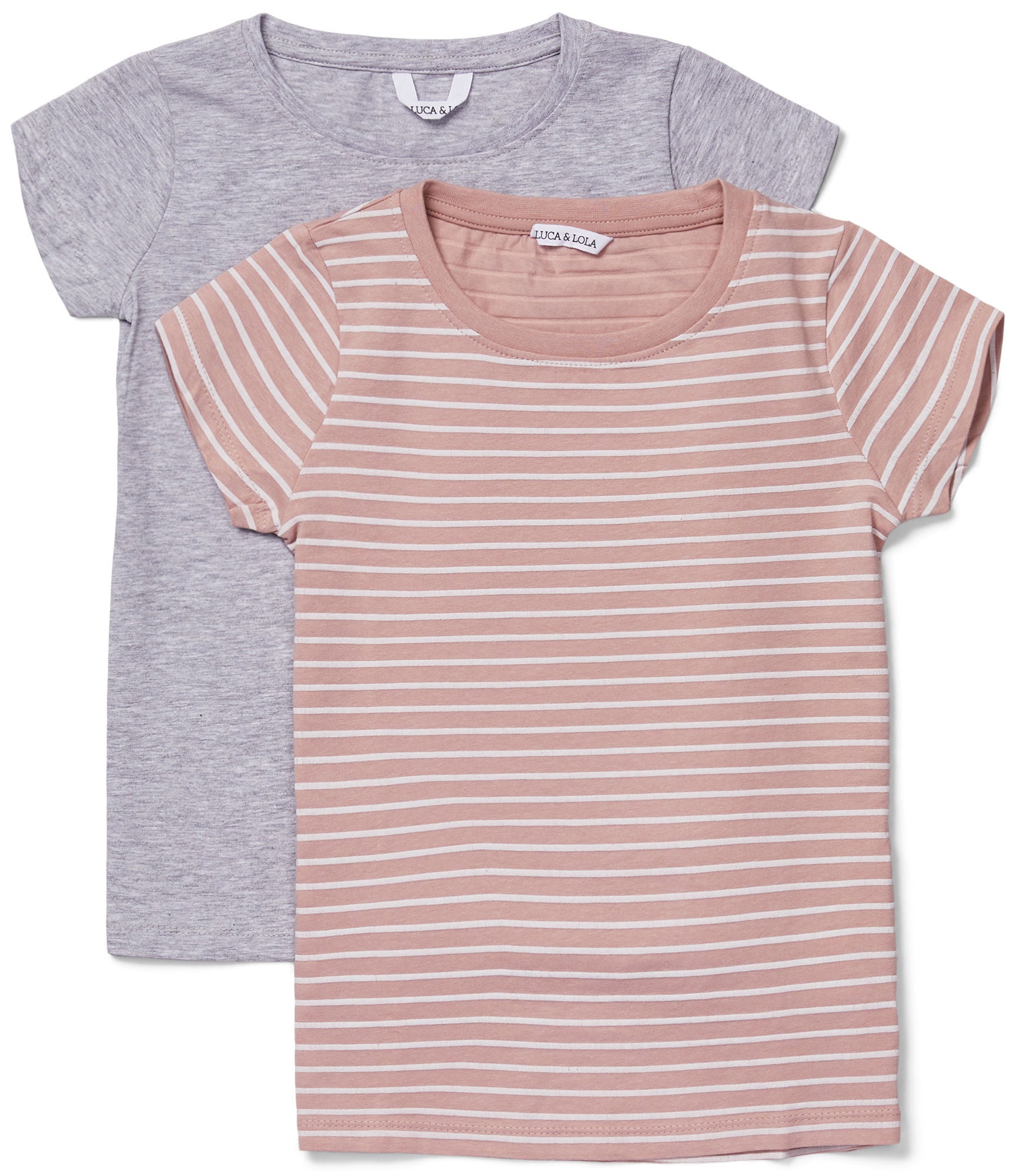 Luca &  Lola Fanny Topp 2-pack|Grey Melange/Stripes 134-140