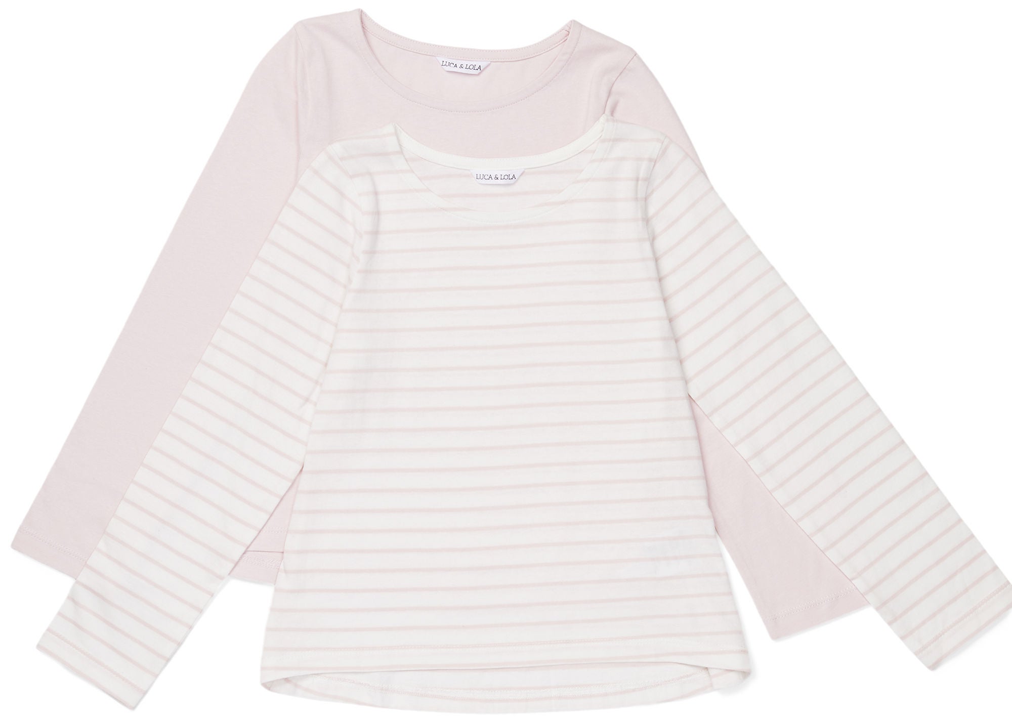 Luca &  Lola Maddelena Långärmad Topp 2-pack|Pink/Stripes 110-116