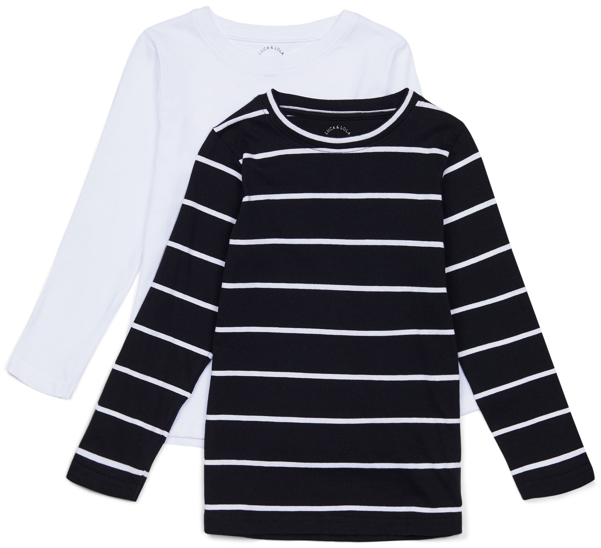 Luca &  Lola Nario Långärmad T-Shirt 2-pack|Black Stripes 110-116