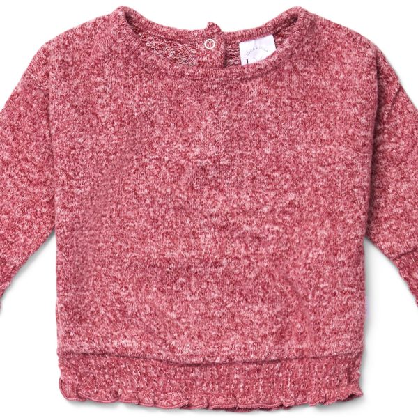 Luca &  Lola Pasqualina Tröja Baby|Dark Pink Melange 80