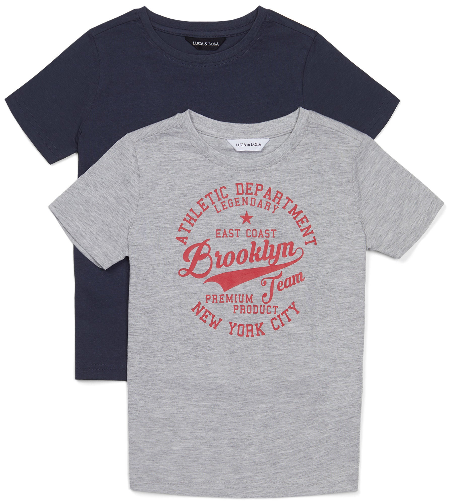 Luca &  Lola Paulo T-Shirt 2-pack|Grey Melange/Navy 110-116