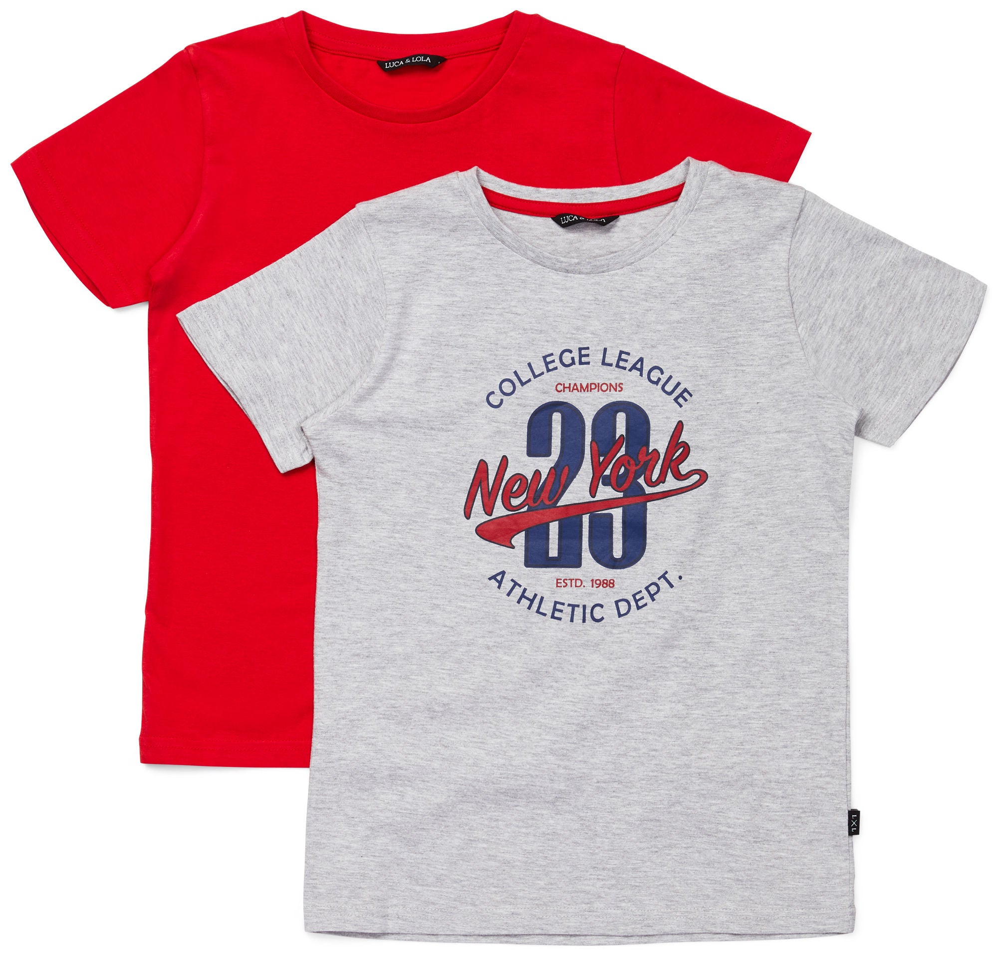Luca &  Lola Riccione T-Shirt 2-pack|Grey/Red 134-140