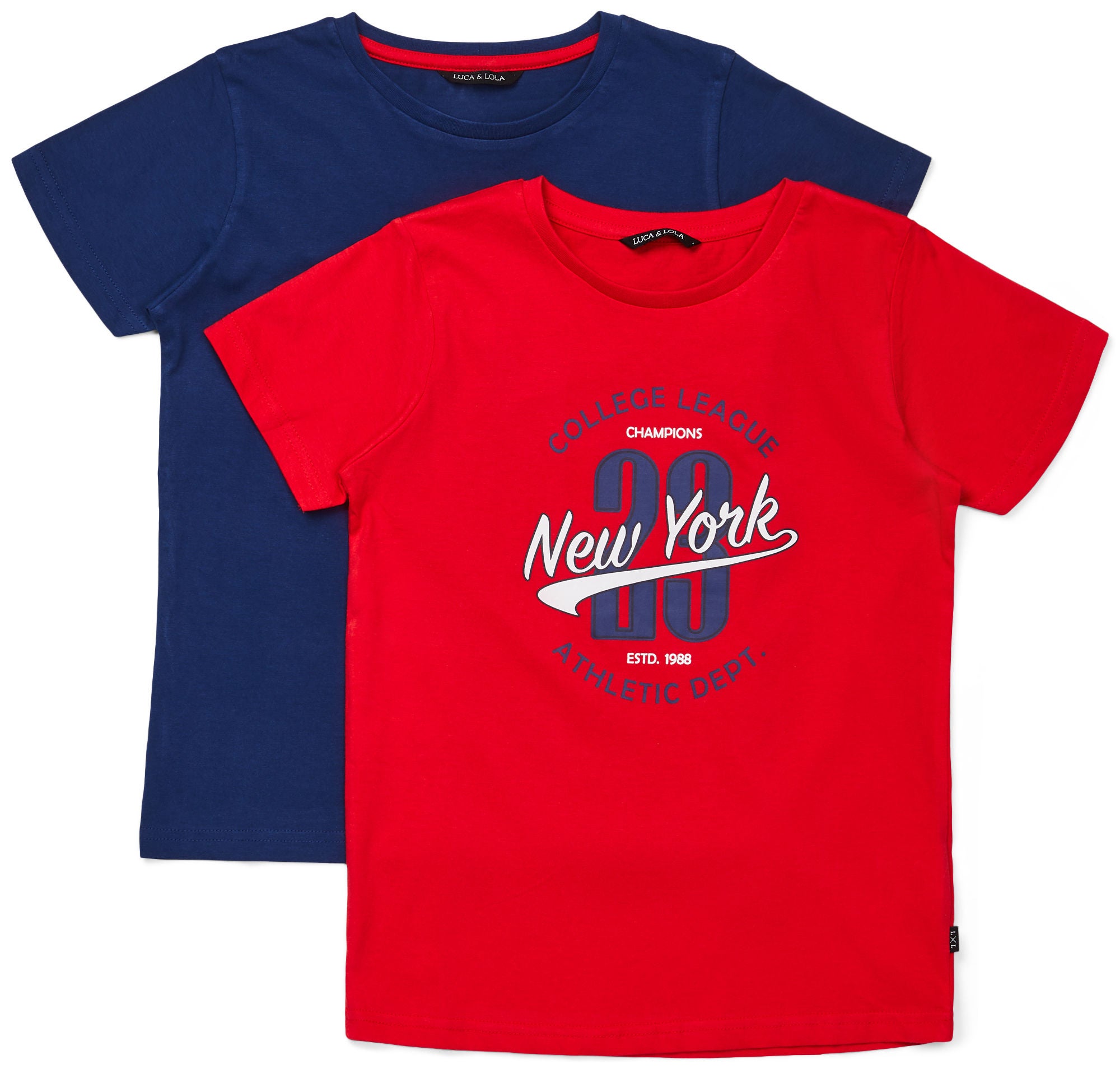 Luca &  Lola Riccione T-Shirt 2-pack|Red/Navy 146-152