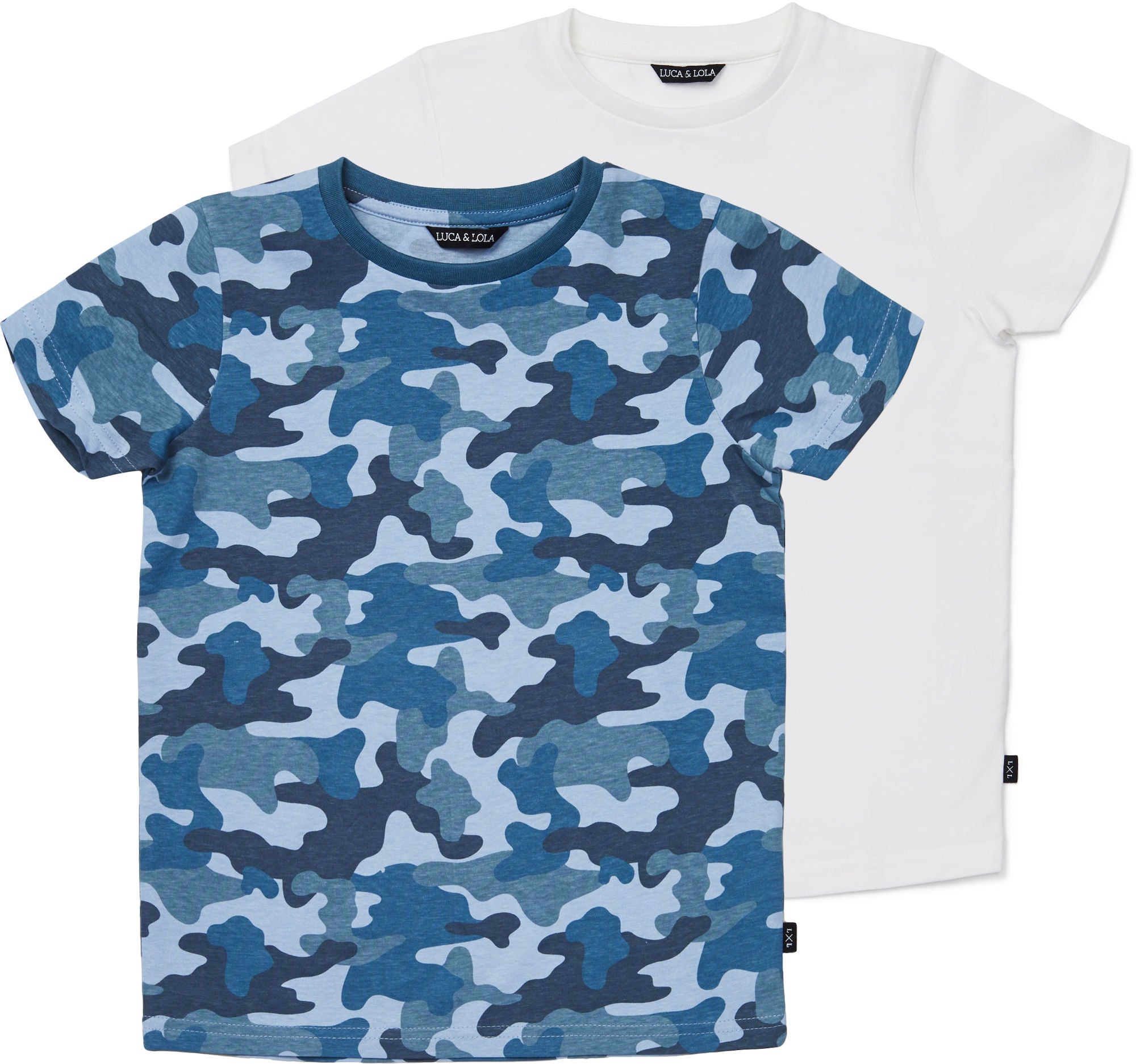 Luca &  Lola San Marino T-Shirt 2-pack|Blue Camouflage/White 110-116