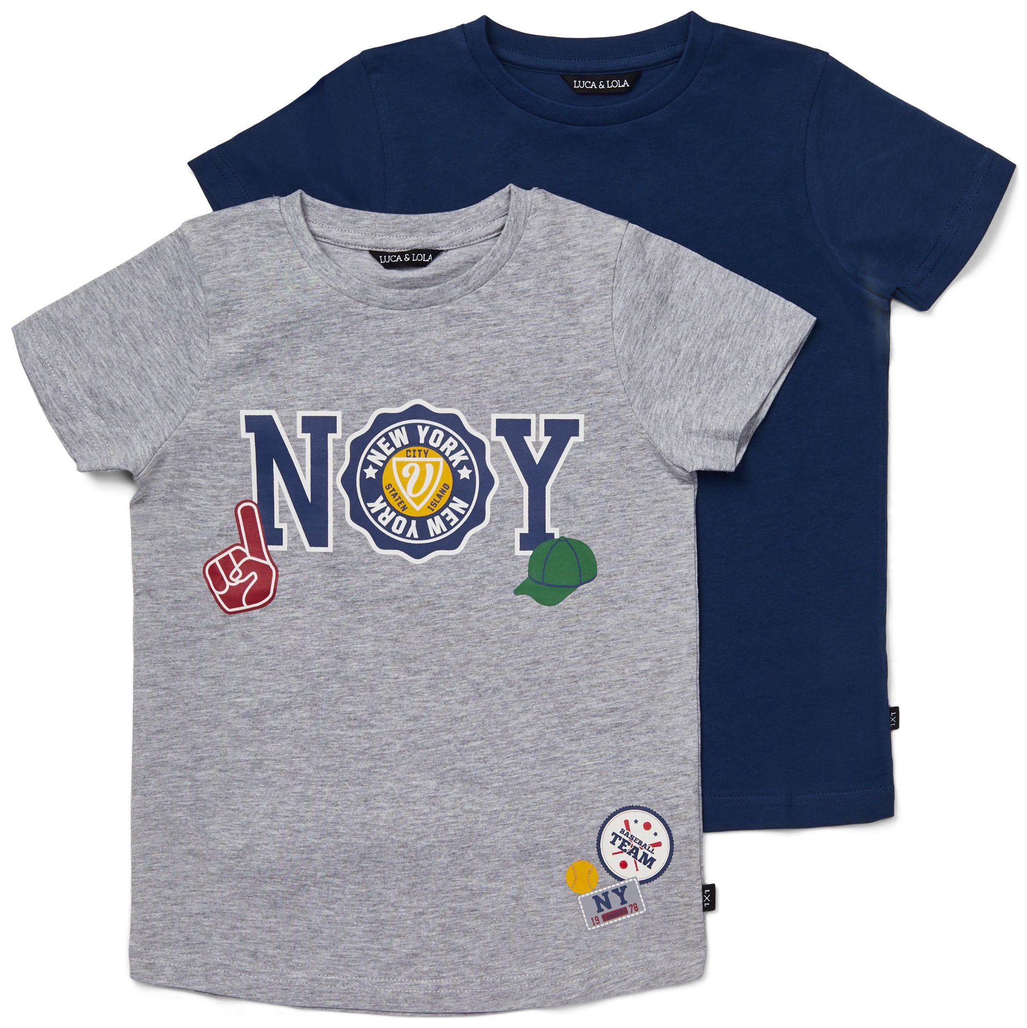 Luca &  Lola San Marino T-Shirt 2-pack|Grey Melange/Navy 134-140