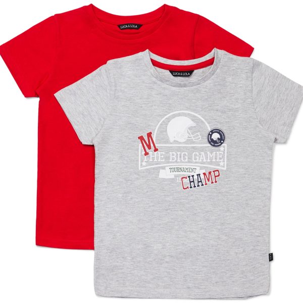 Luca &  Lola San Marino T-Shirt 2-pack|Grey/Red 134-140