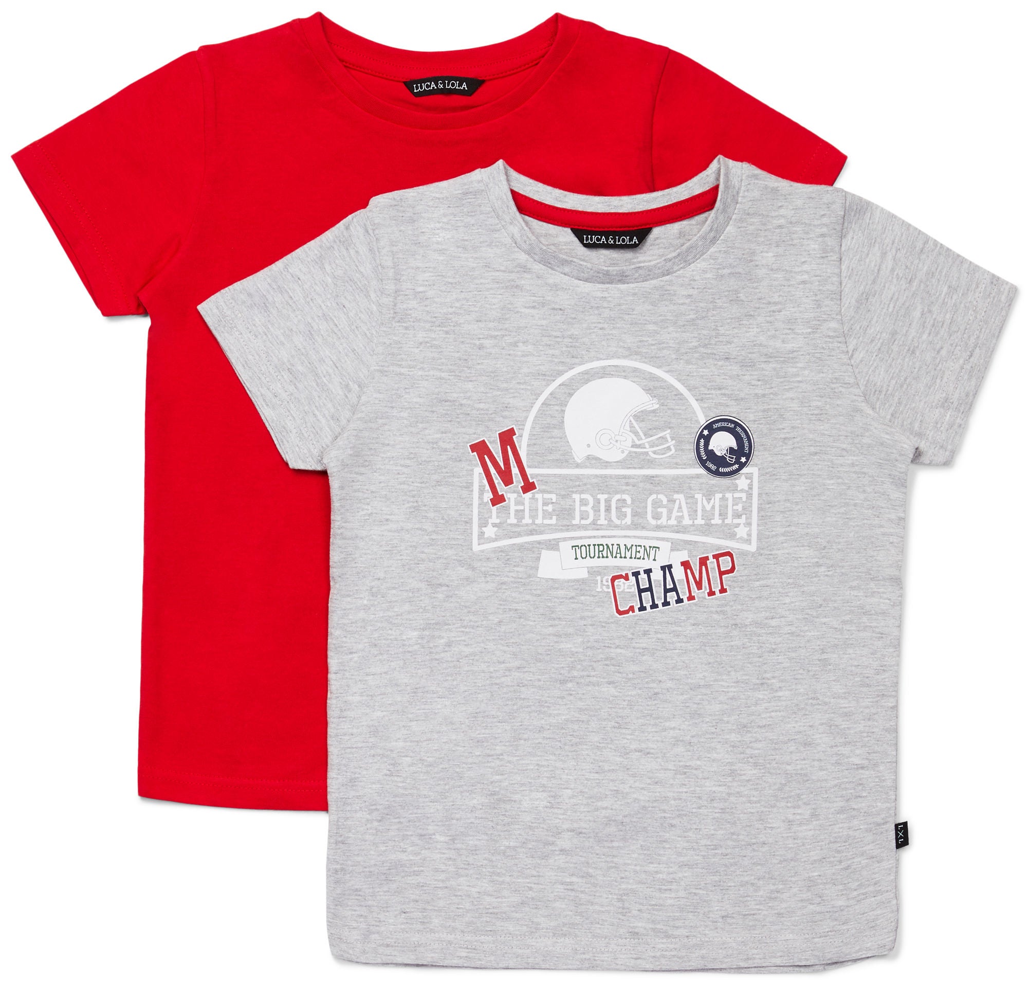 Luca &  Lola San Marino T-Shirt 2-pack|Grey/Red 98-104