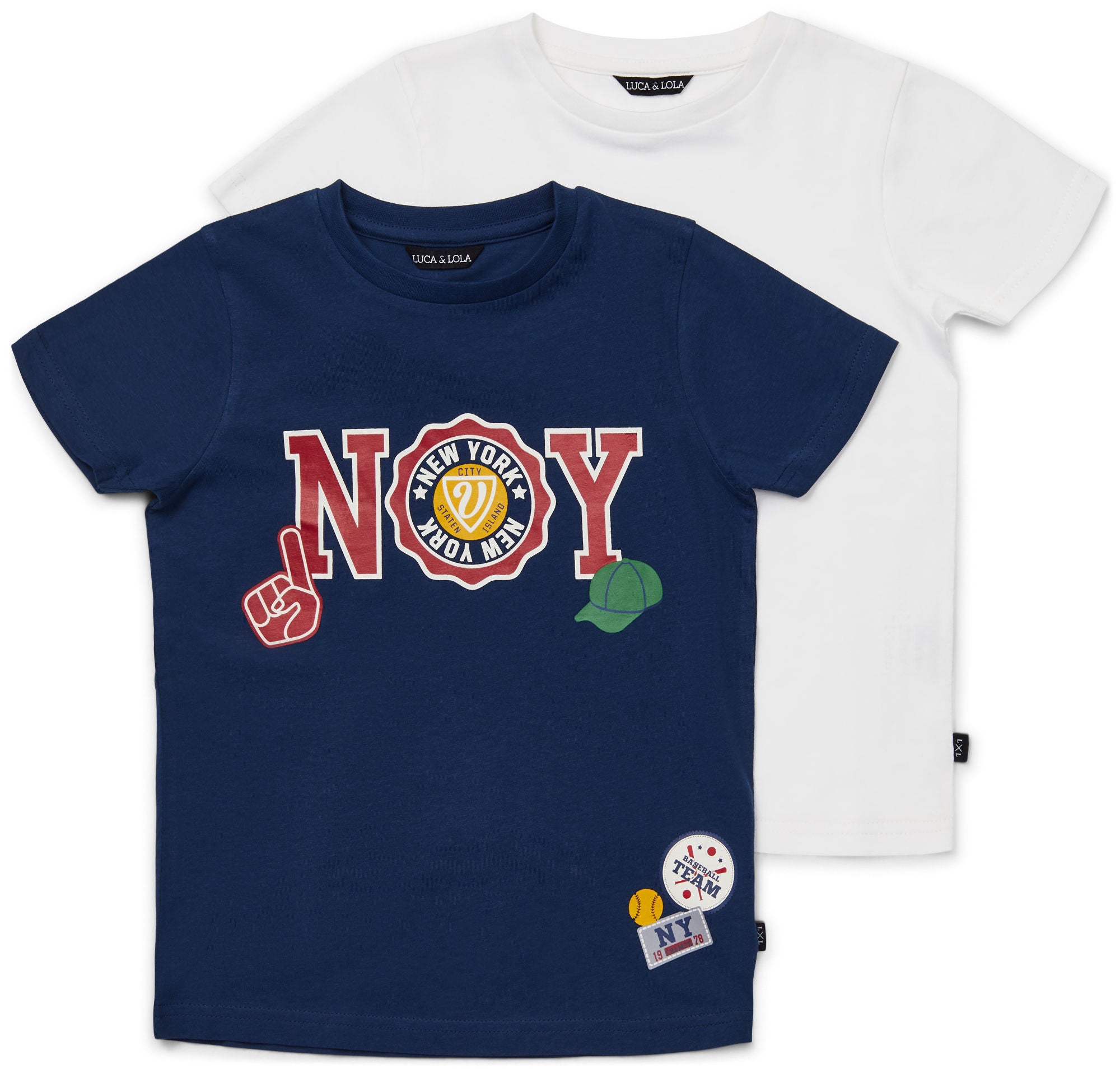 Luca &  Lola San Marino T-Shirt 2-pack|Navy/White 110-116