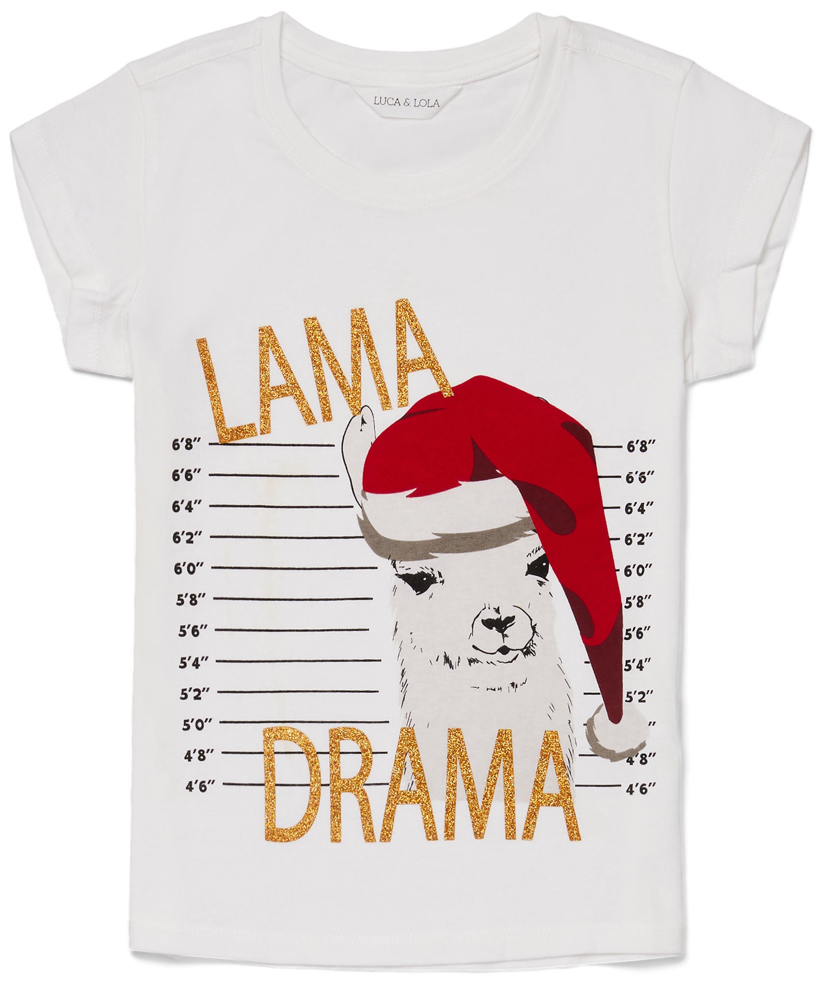 Luca &  Lola Topp Lama Drama|Bright White 134-140