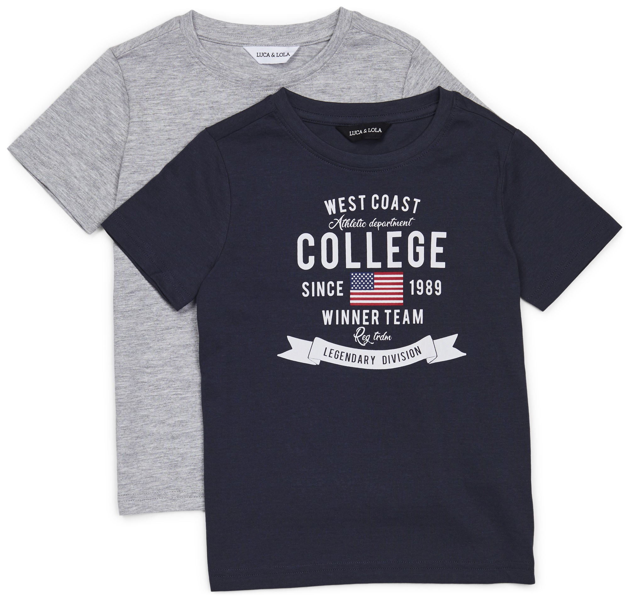Luca &  Lola Tore T-Shirt 2-pack|Navy/Grey Melange 134-140