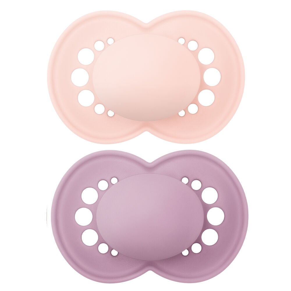 MAM Silikon Napp 6-16m 2-Pack|Pink