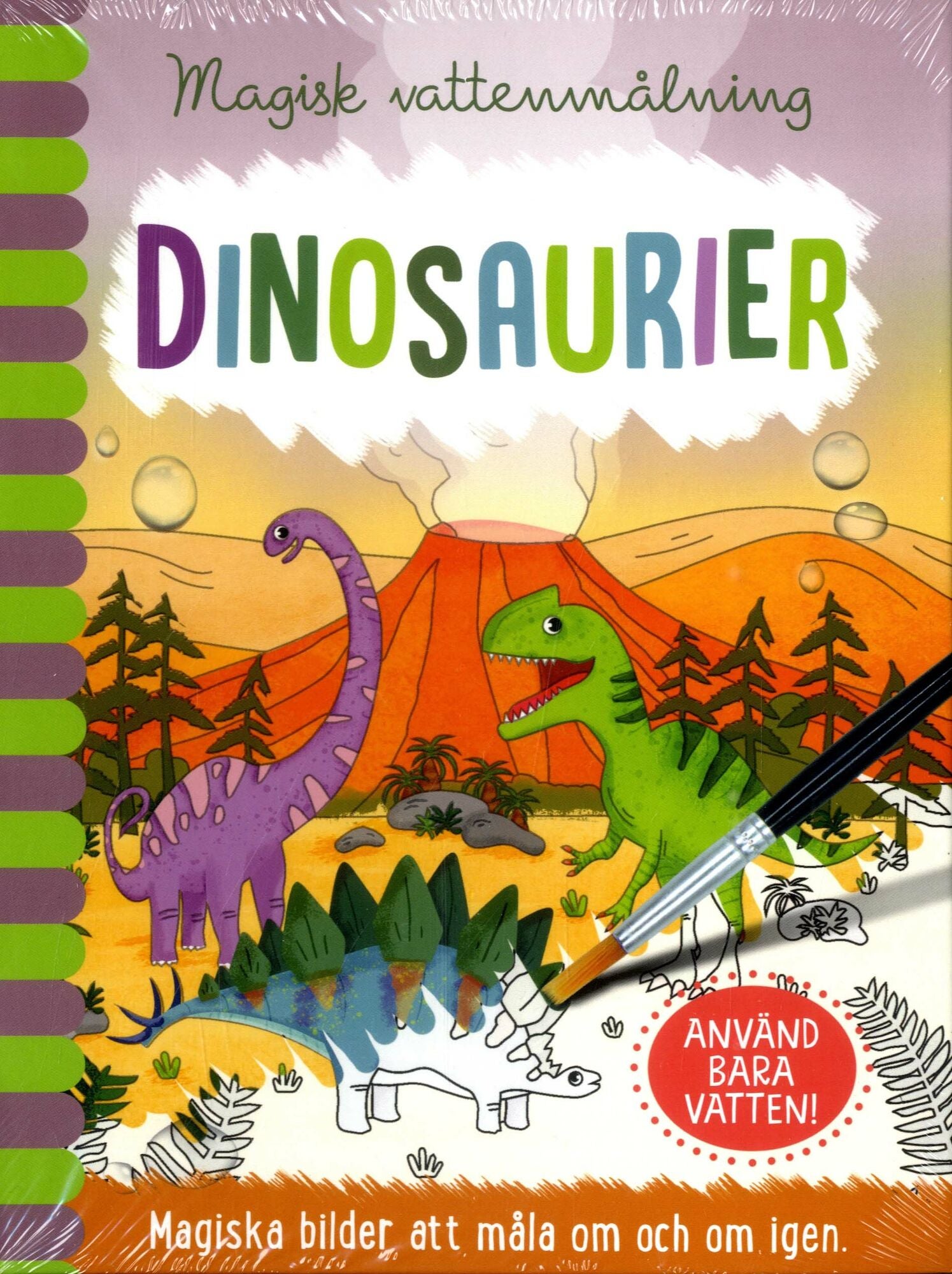 Magisk Vattenmålning Målarbok Dinosaurier