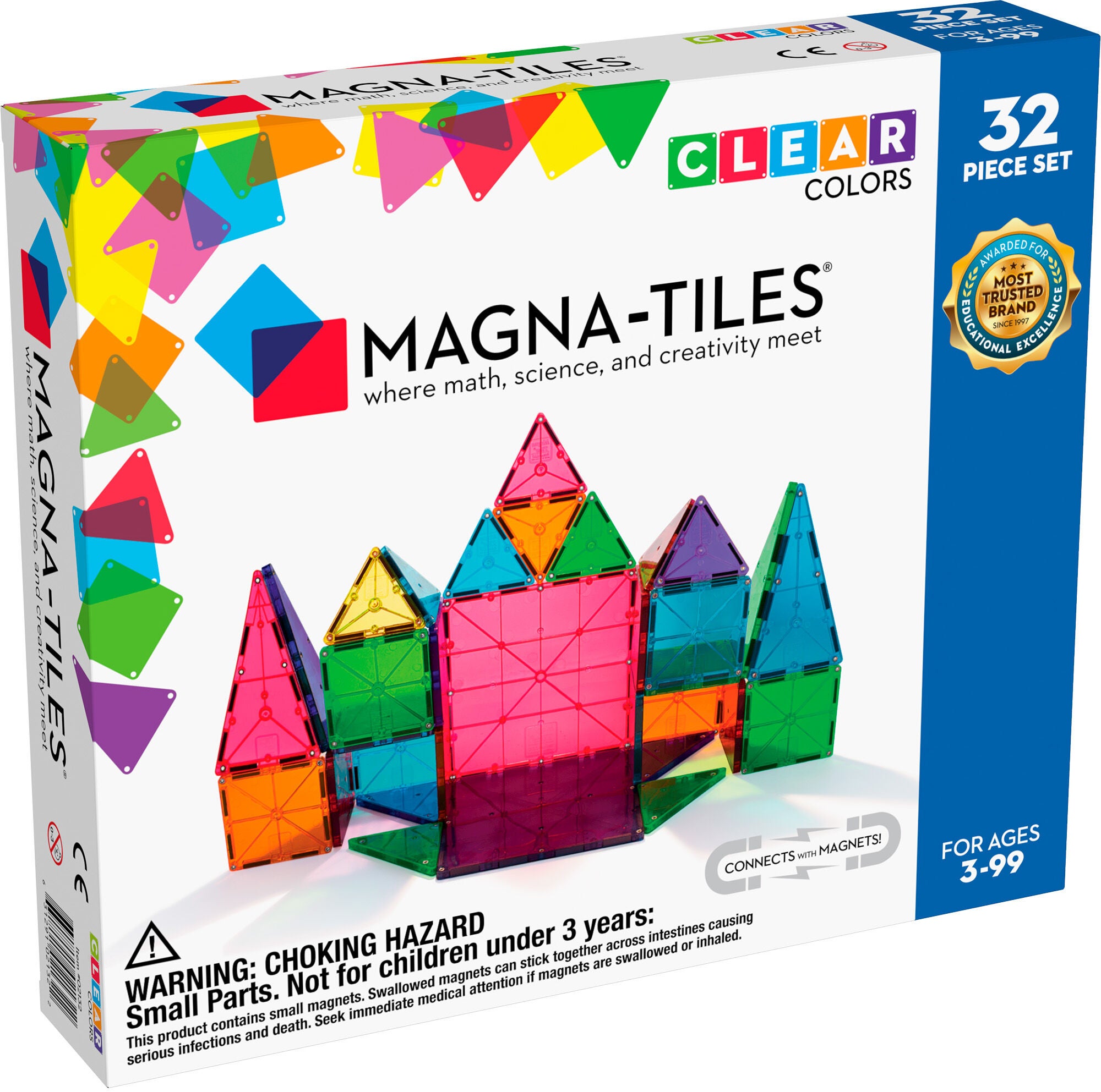 Magna-Tiles Byggsats Clear colors 32 Bitar|