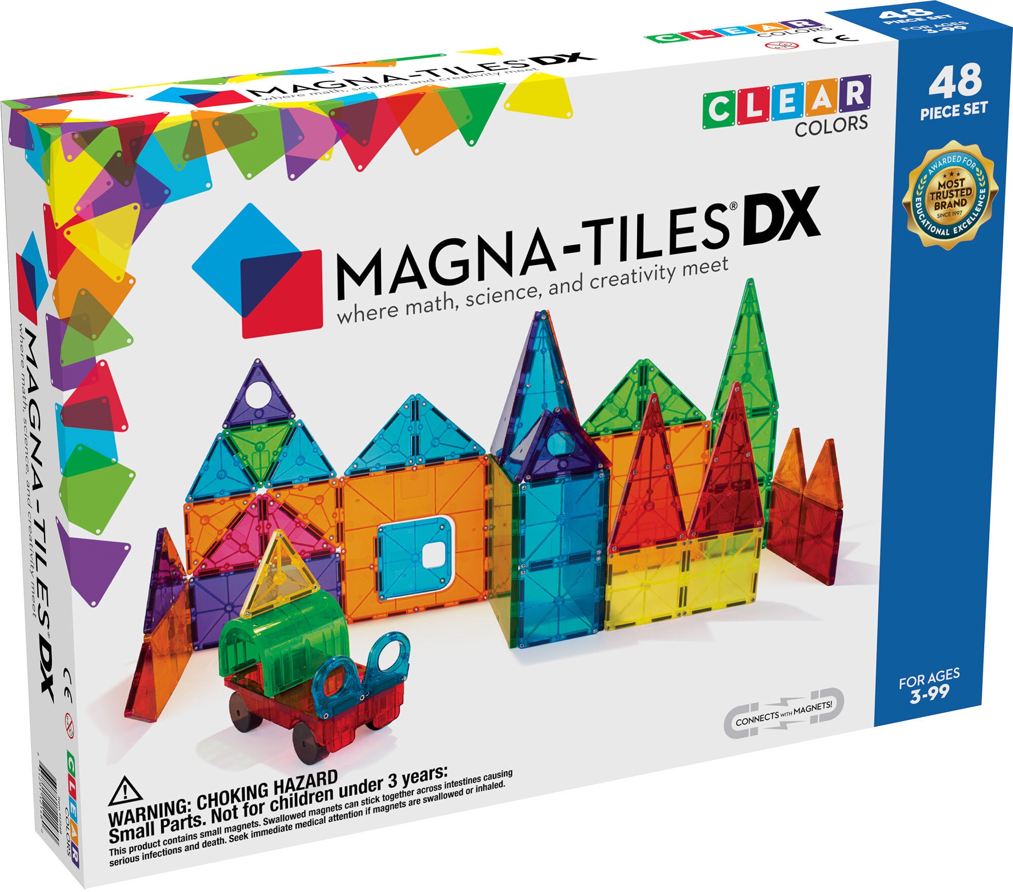 Magna-Tiles DX Byggsats Clear colors 48 Bitar|