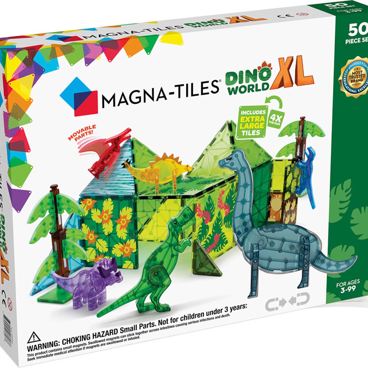 MagnaTiles Dino World XL Byggsats 50 Delar|