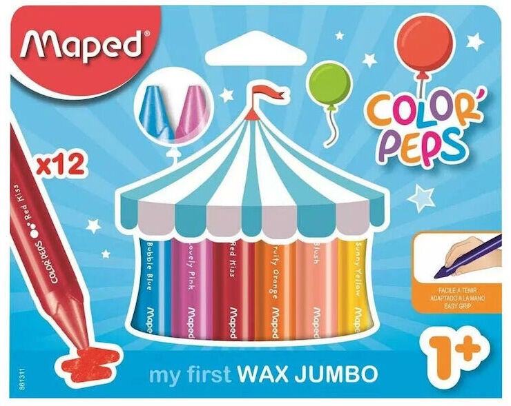 Maped Jumbo Vaxkritor 12-pack|
