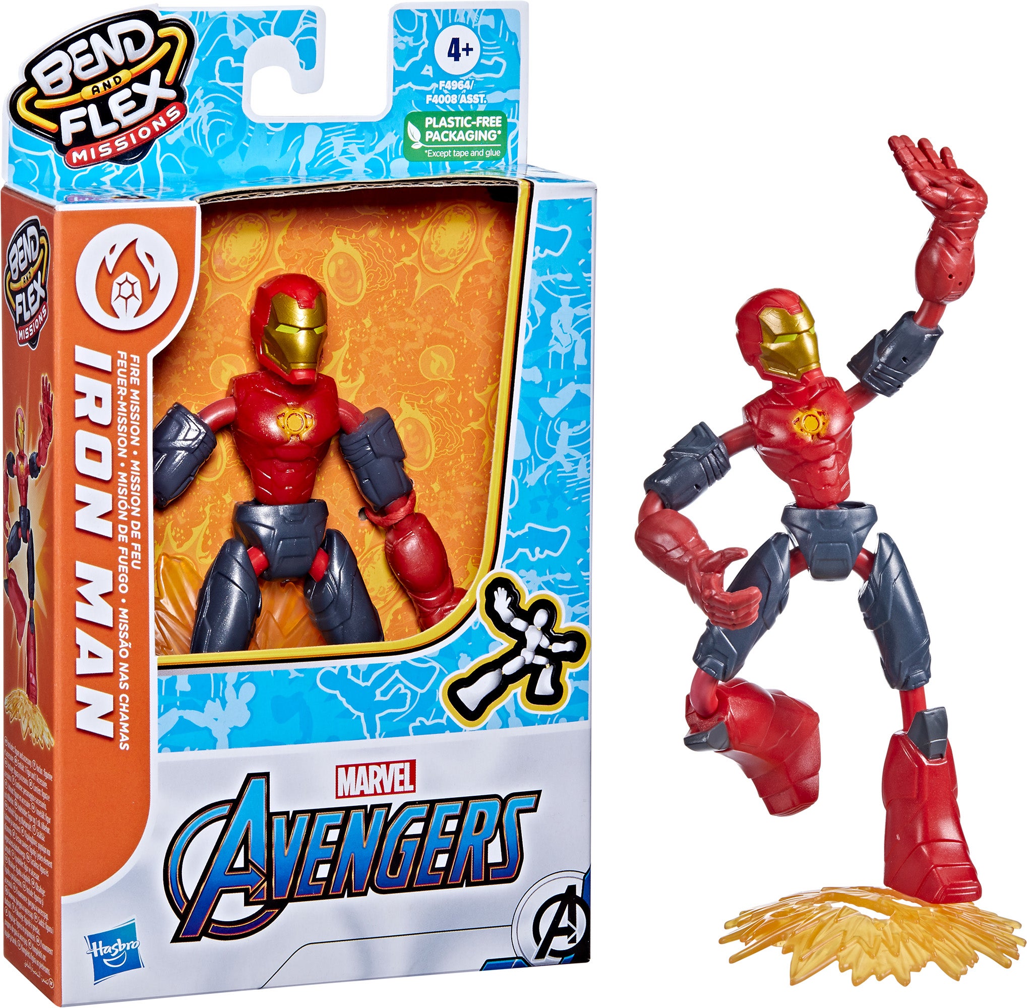 Marvel Avengers Bend And Flex Iron Man Fire Mission Actionfigur|