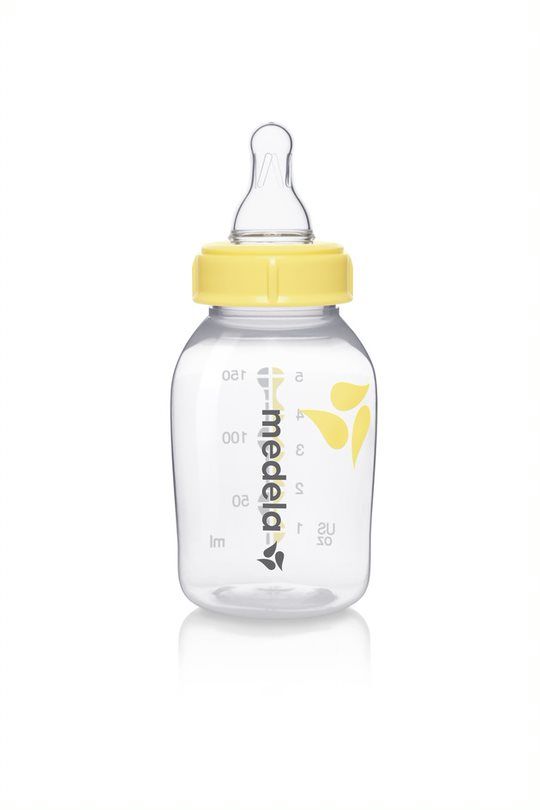 Medela Bröstmjölksflaska 150 ml med napp S|