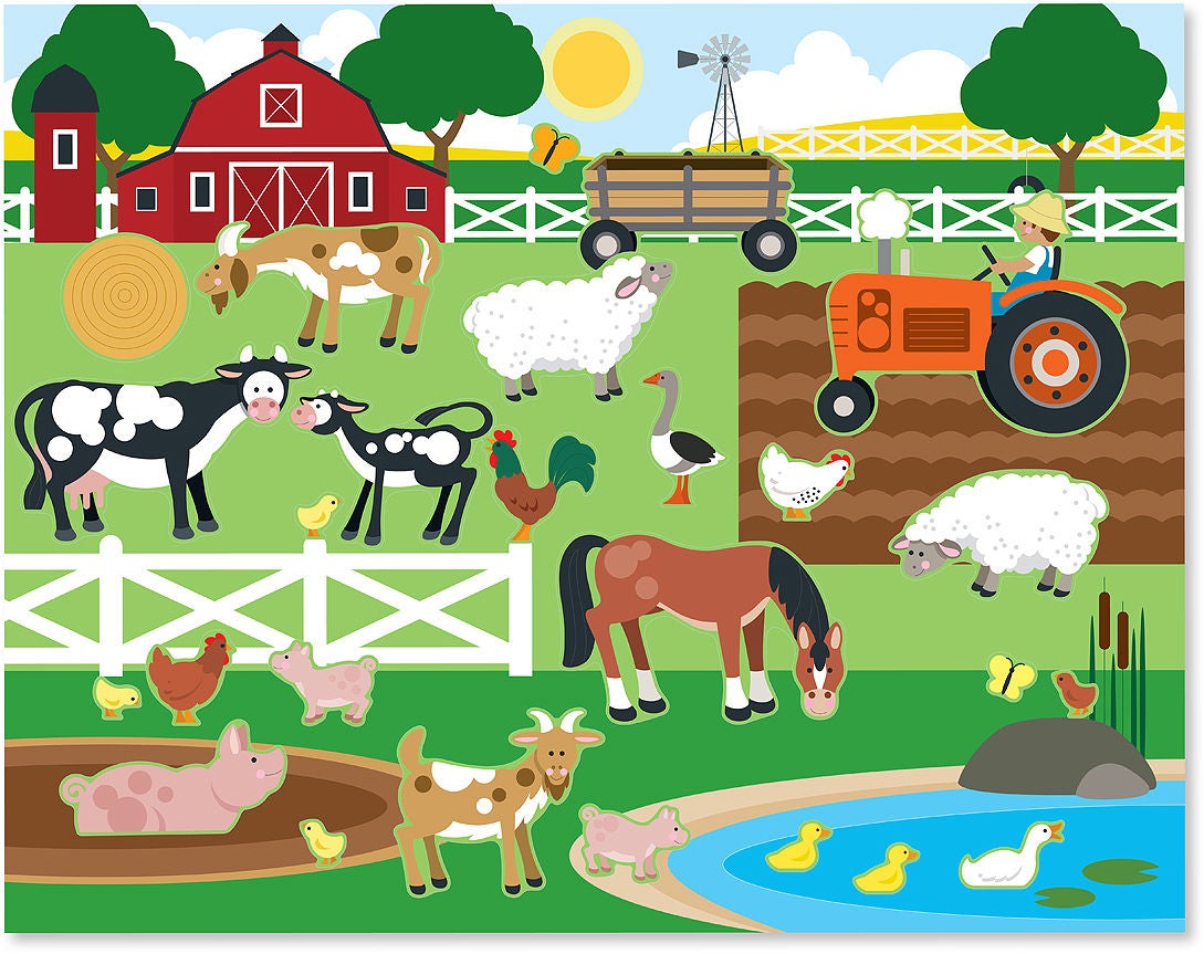 Melissa &  Doug Återanvändningsbar Klistermärkesbok Djur|