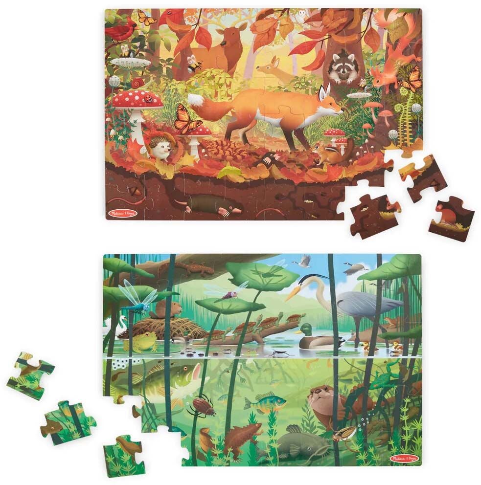Melissa &  Doug Let's Explore Seek &  Find Golvpussel 48 Bitar|