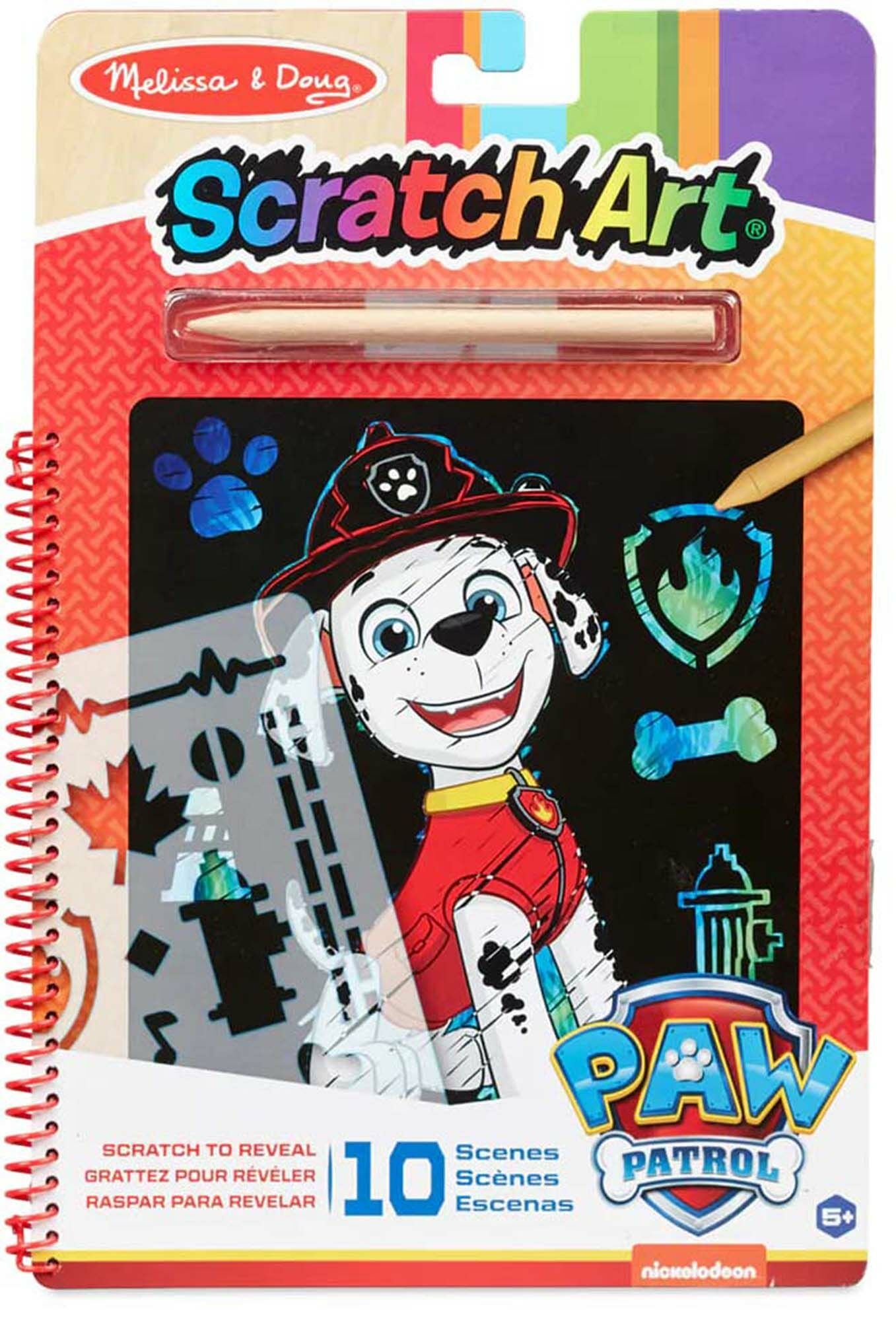 Melissa &  Doug Paw Patrol Scratch Målarbok Marshall|