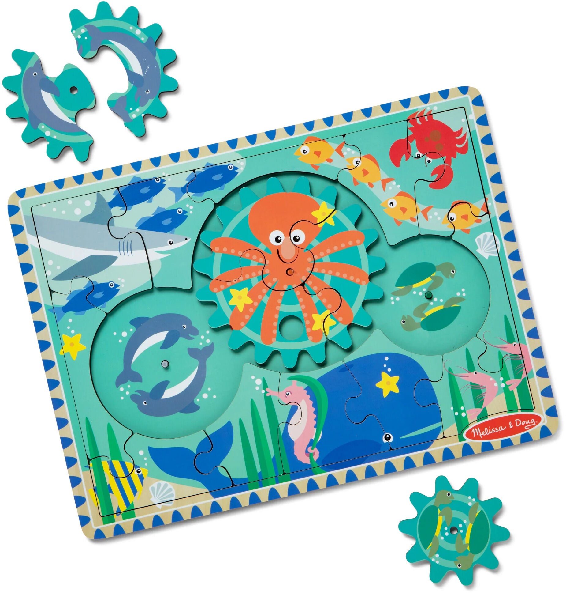 Melissa &  Doug Pussel med Kugghjul Havet 18 Bitar|