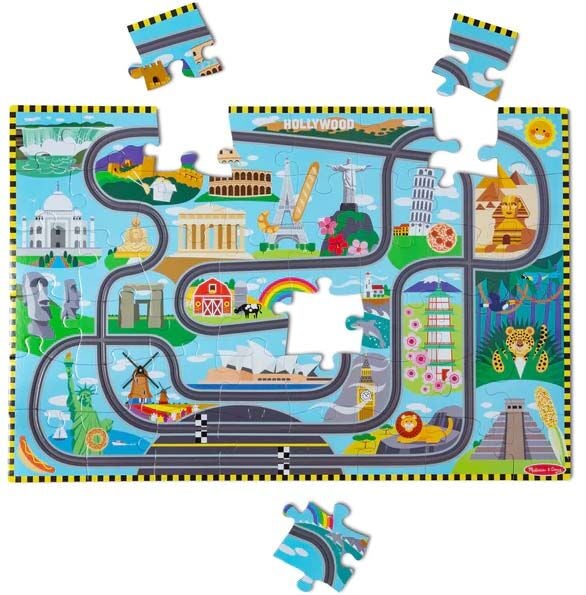 Melissa &  Doug Racerbana Golvpussel &  Lekset 48 Bitar|