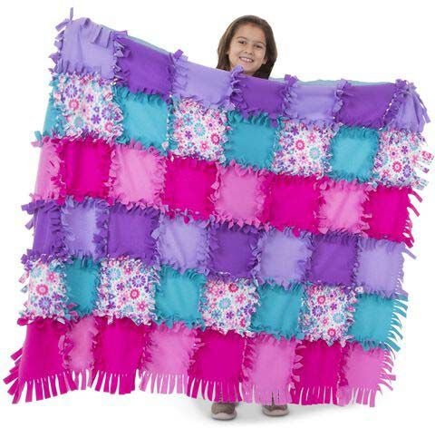 Melissa &  Doug Skapad Av Mig Blommigt Fleece Täcke|